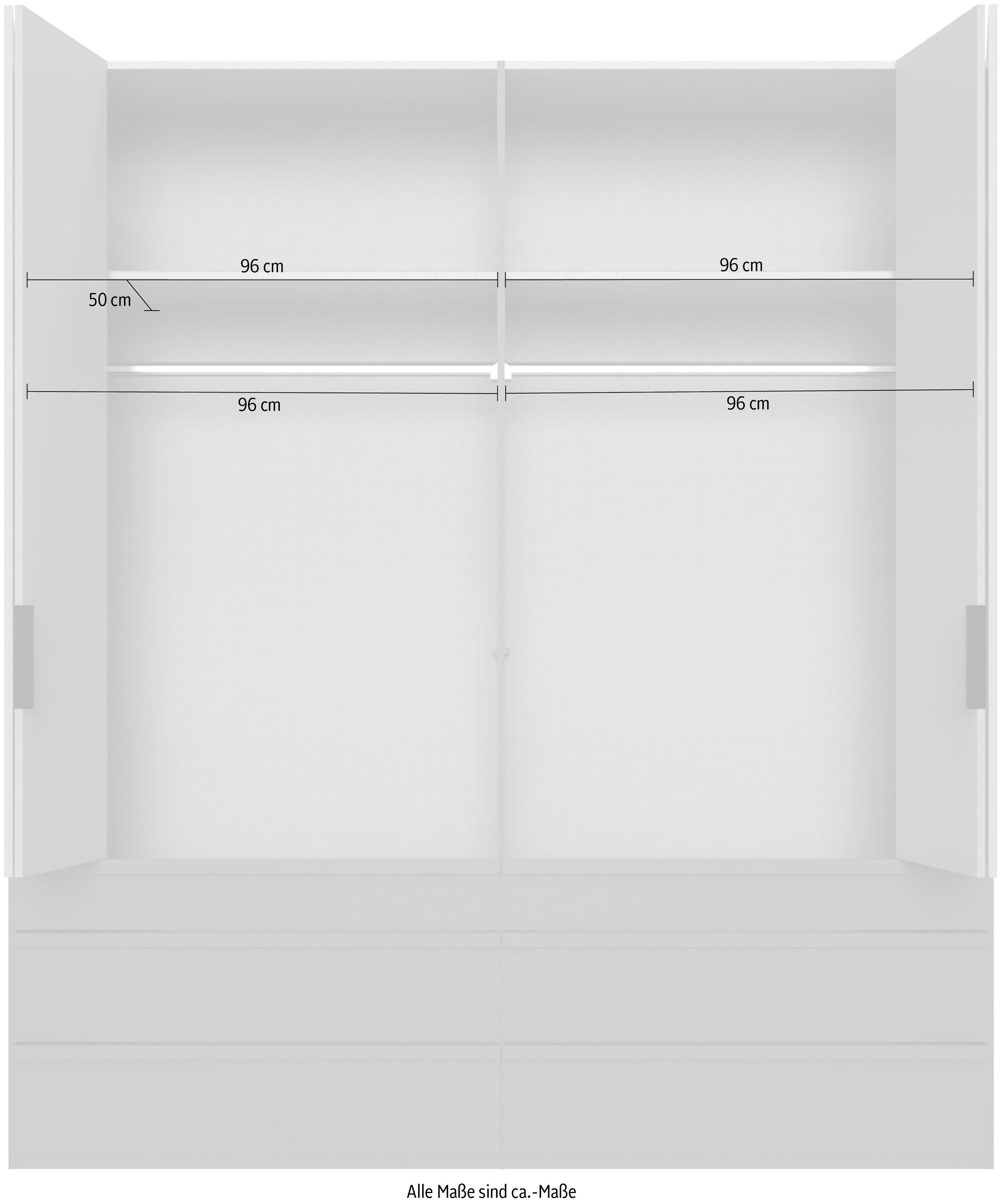 Wimex Falttürenschrank »Oxford by fresh to go, in 3 Breiten und 2 Höhen, Made in Germany«, (mit Schubladen, wahlweise mit oder ohne Spiegel), mit hochwertigen Falttüren für den perfekten Überblick