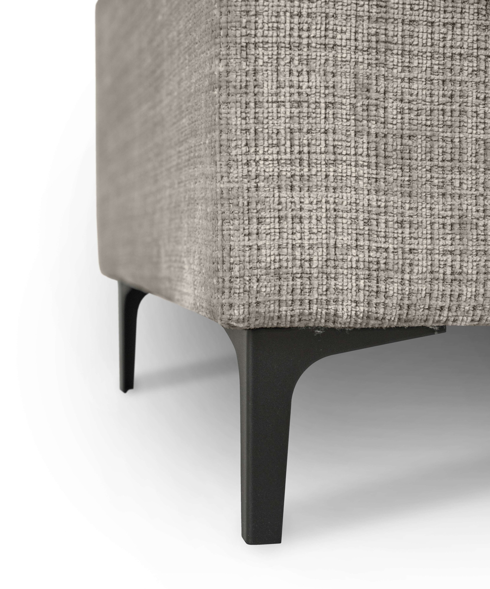 Places of Style Ecksofa »Polsterecke Oland, Struktur, Flachgewebe, Luxus-Microfaser, Boucle«, L-Form, 289 cm, Wellenunterfederung, Skandi-Design, Metallfüsse