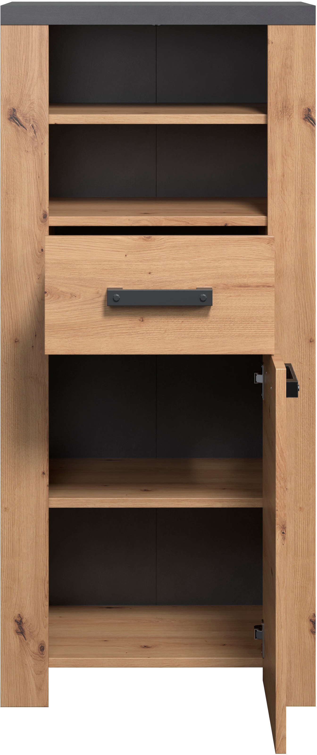 Home affaire Midischrank »Ambres«, (1 St.), Badschrank in matter Echtholzoptik - Masse (B/T/H) 53/35/118 cm