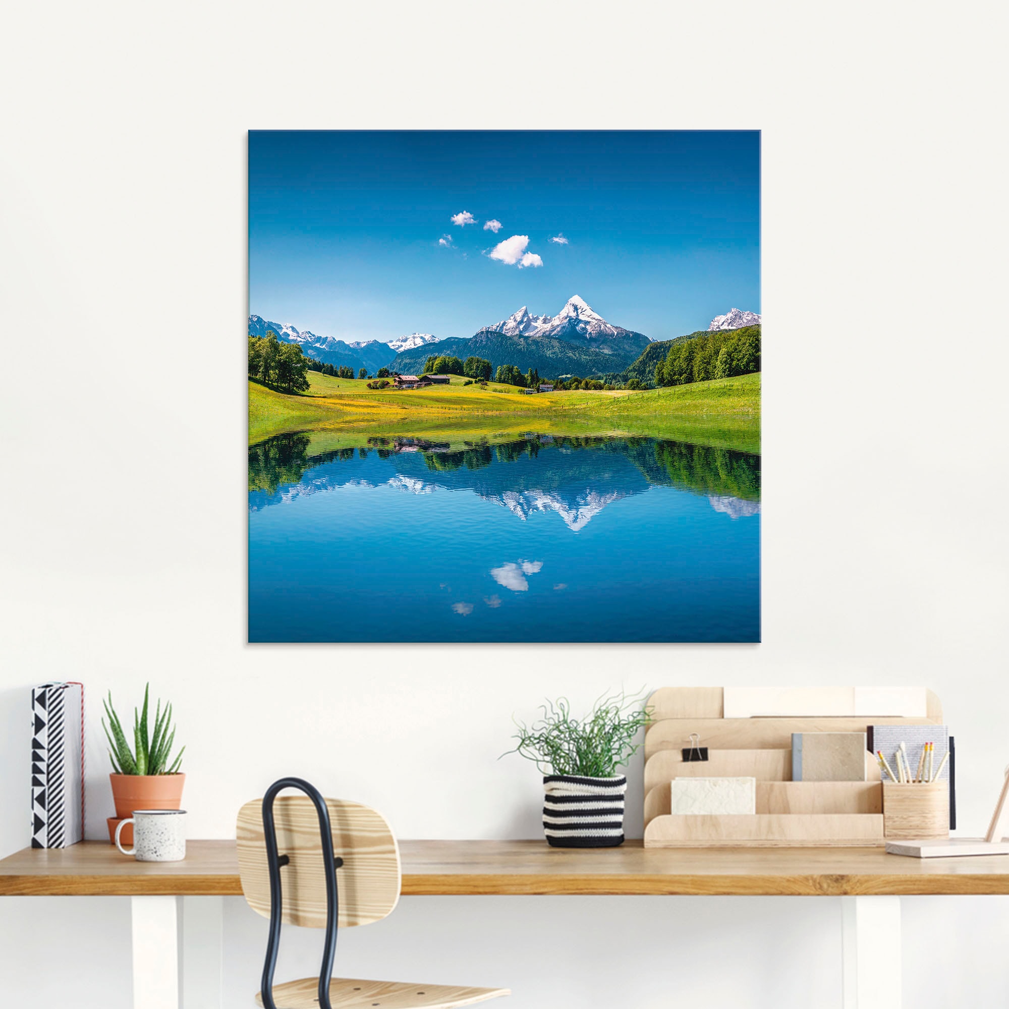 Artland Glasbild »Landschaft in den Alpen«, Berge, (1 St.), in verschiedenen Grössen