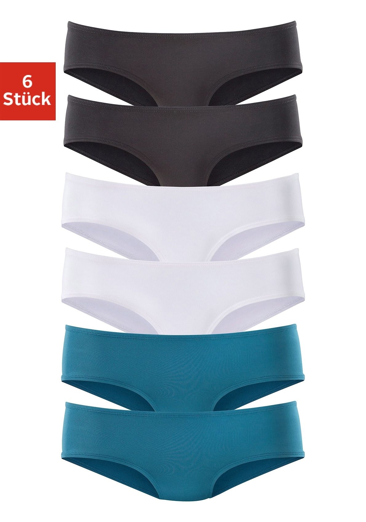 Vivance active Hipster 6er-Pack, aus weicher Microfaser