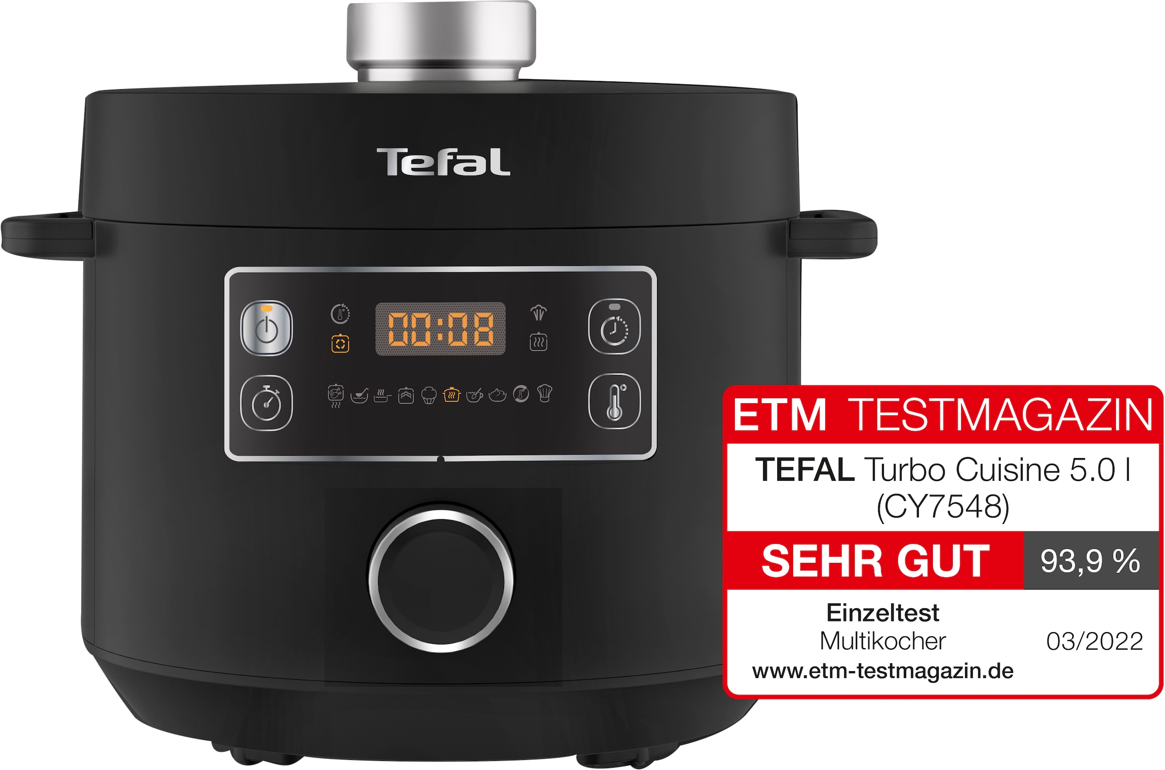 Tefal Multikocher »CY7548 Turbo Cuisine«, elektrischer Schnellkochtopf, 10 automatische Programme, vielseitig