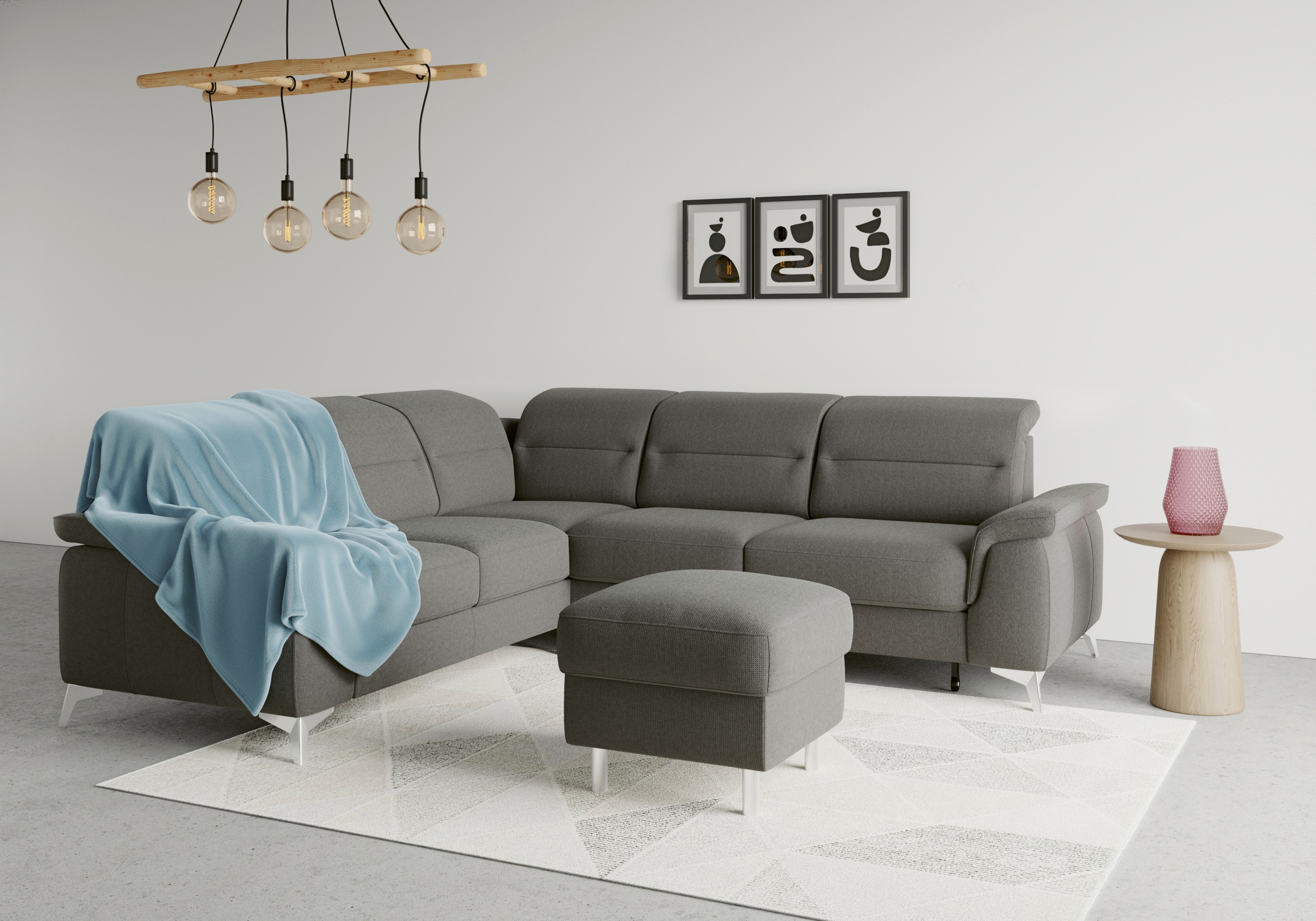 sit&more Ecksofa "Sinatra L-Form" optional mit Kopfteilverstellung und Armteilfunktion