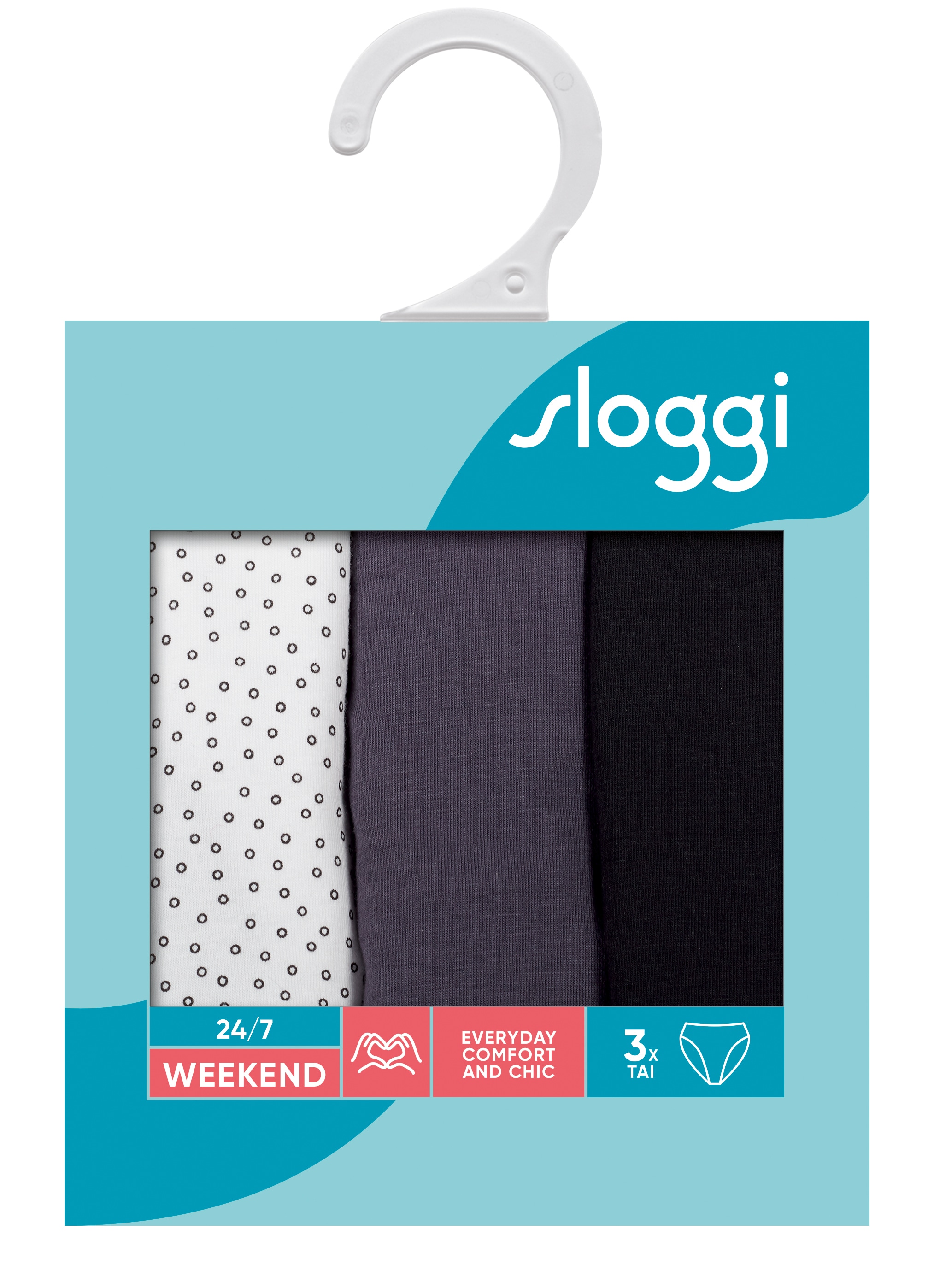 sloggi Jazz-Pants Slips »24/7 Weekend Tai C3P«, (Packung, 3 St., 3er-Pack), mit zarter Spitzeneinfassung