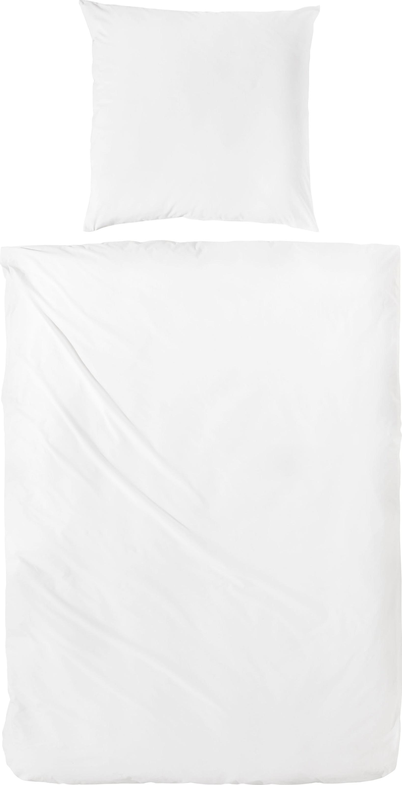 Primera Bettwäsche "Uni Luxus-Satin in Gr. 135x200, 155x220 oder 200x200 cm" 2 Stk. Bettwäsche aus Baumwolle, unifarbene Bettwäsche mit Reißverschluss