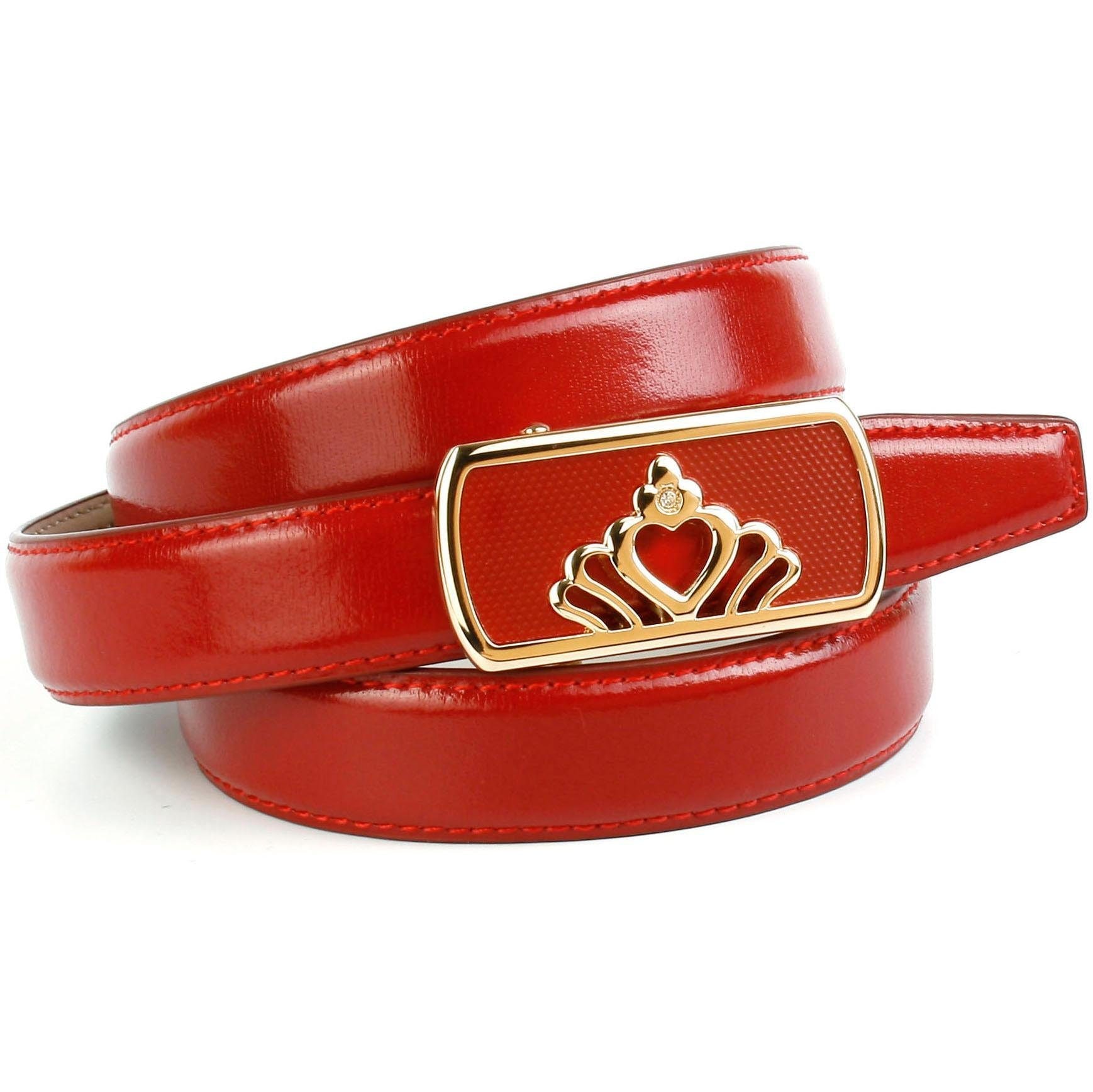 Anthoni Crown Ledergürtel, in rot mit Kristall-Glas-Schnalle online shoppen  bei Jelmoli-Versand Schweiz