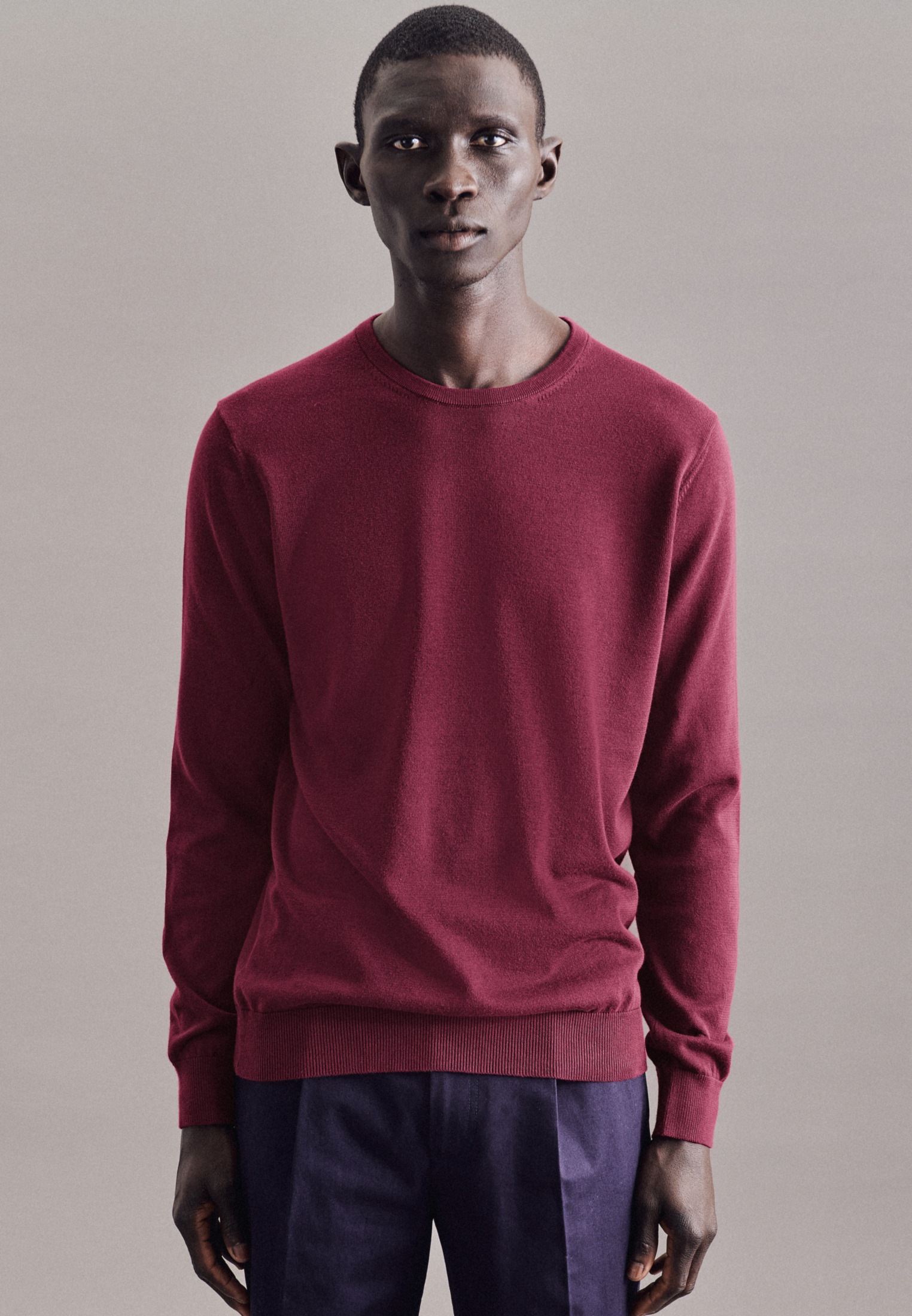 seidensticker Strickpullover »Schwarze Rose« 1/1 Rundhals Uni