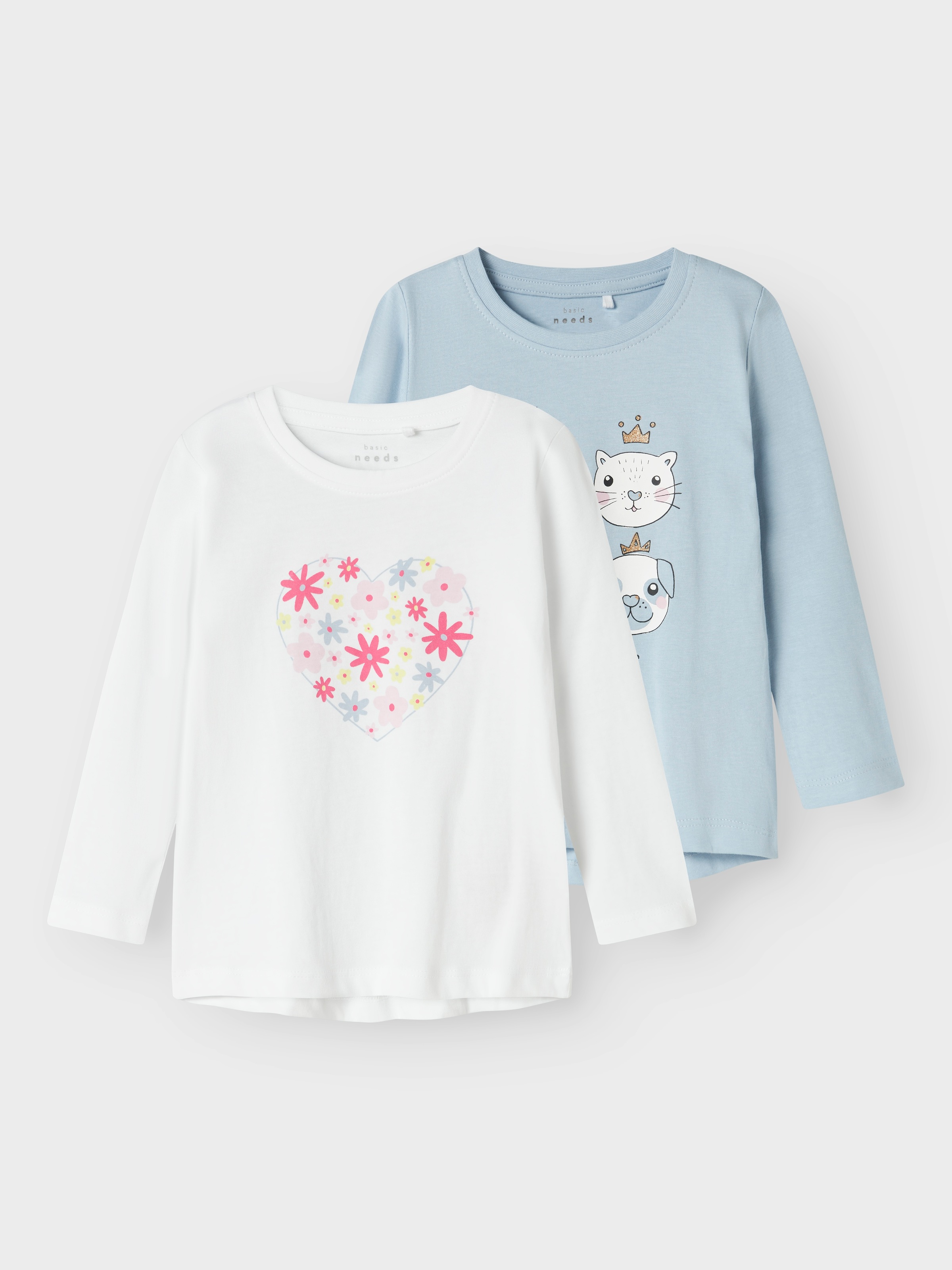 Name It Langarmshirt »NMFVIOLET 2P LS LOOSE TOP« Packung, 2 Stk.