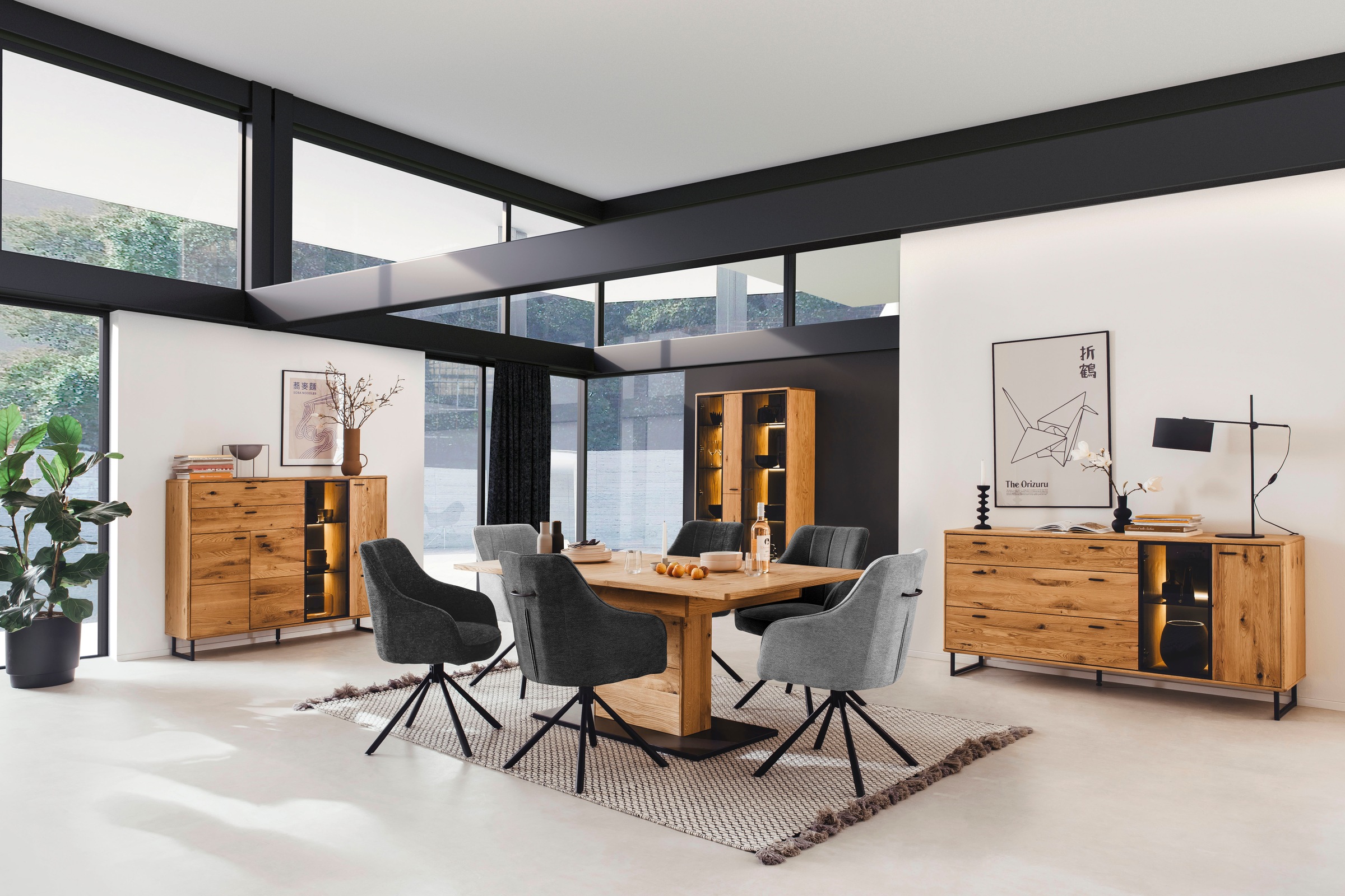 MCA furniture Esszimmerstuhl »KASAMA«, Strukturstoff, (2er-Set), 180° drehbar, Belastbarkeit120 kg, Sitzhöhe ca. 51 cm