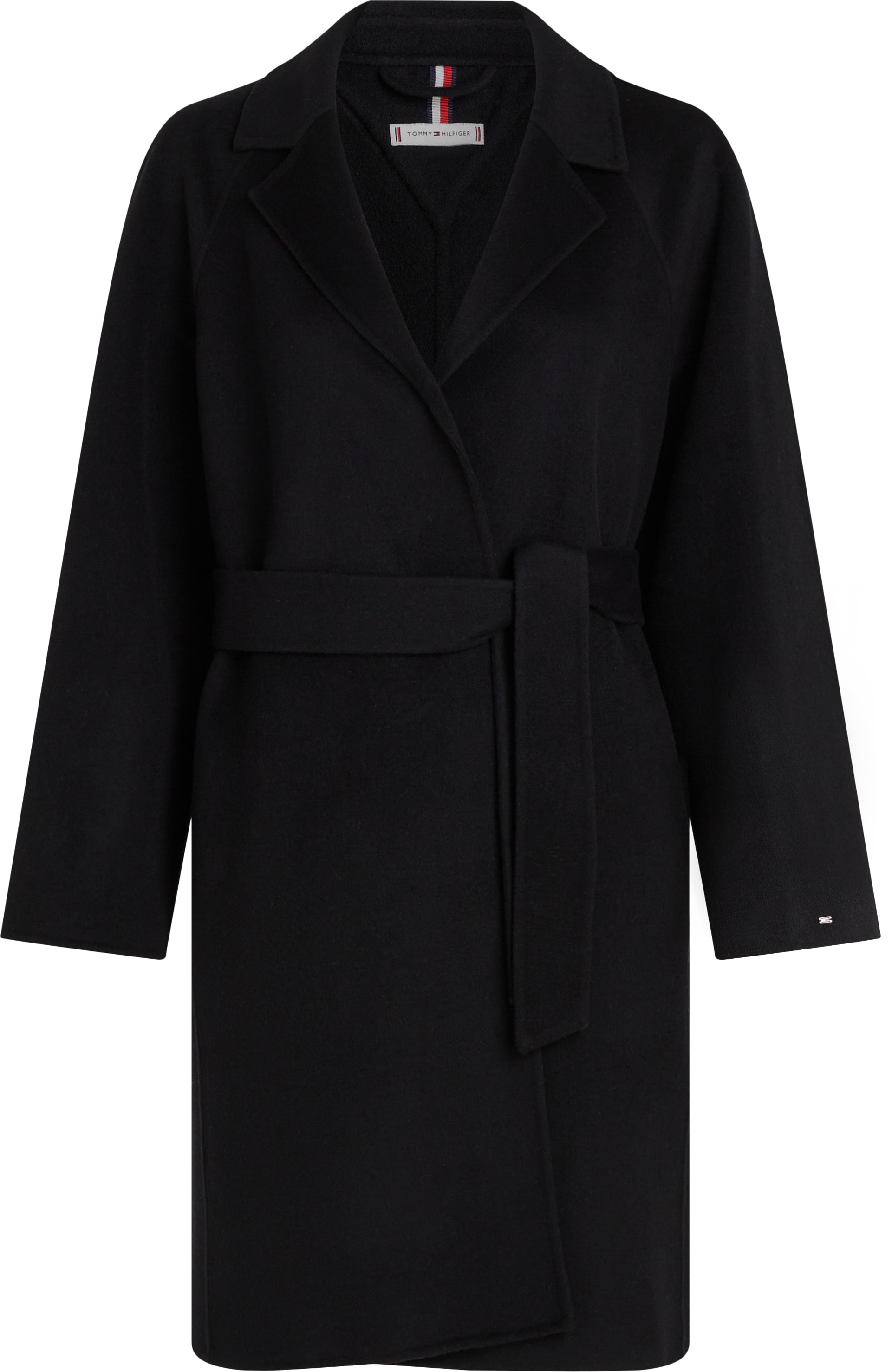 Tommy Hilfiger Kurzmantel »REG DF WOOL BELTED COAT«, mit Gürtel