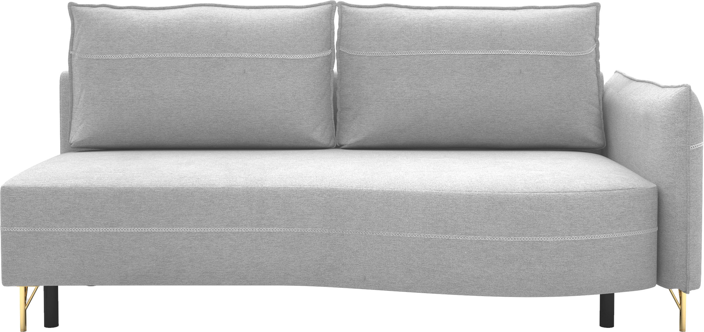 exxpo - sofa fashion Loungesofa »Ortis mit toller Kontrastnaht, Solitärmöbel, bequem, schmale Armlehne«, Schlafsofa mit Bettfunktion und Bettkasten, komfortabler Federkern