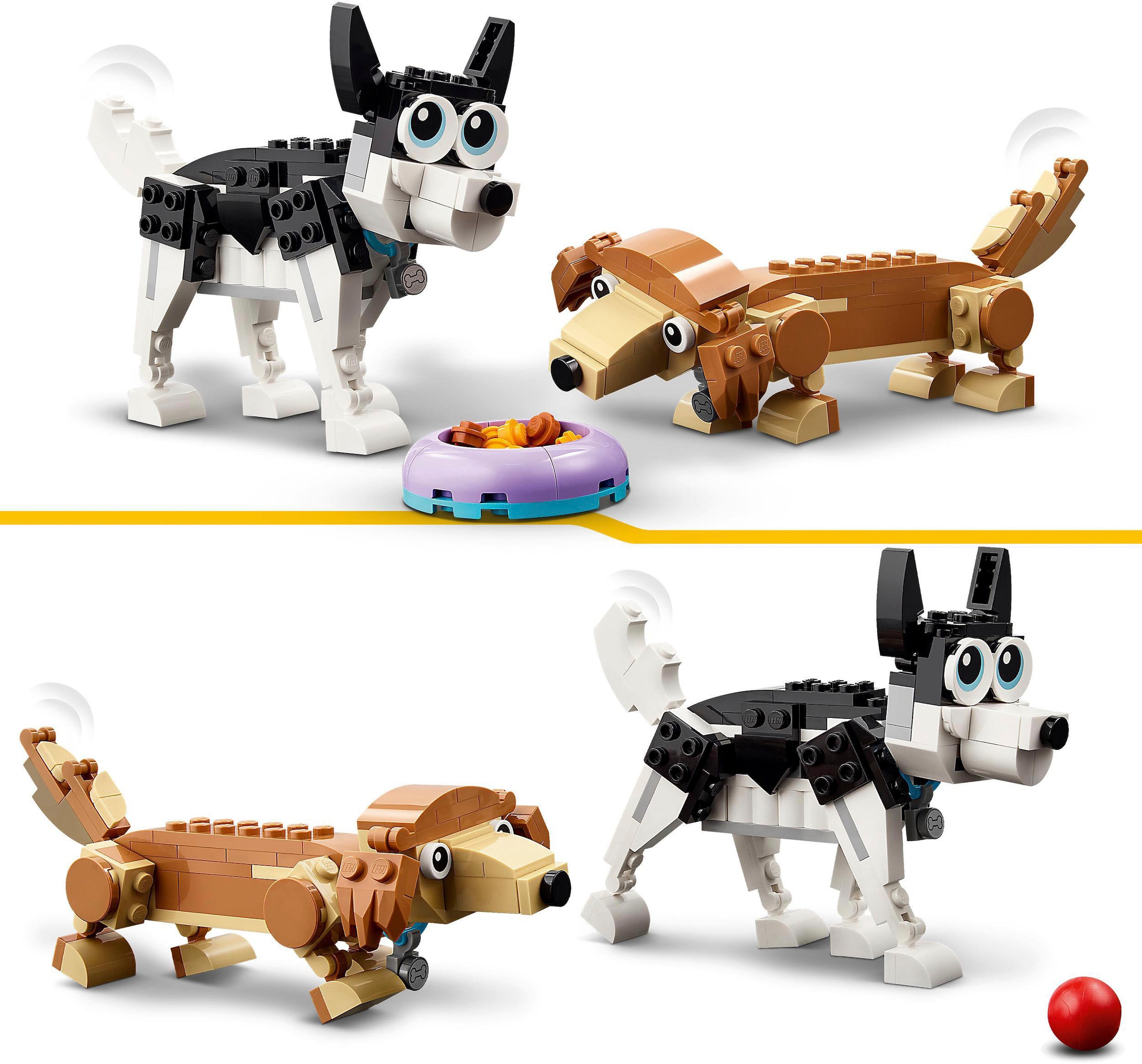 LEGO® Konstruktionsspielsteine »Niedliche Hunde (31137), LEGO® Creator 3in1«, (475 St.)