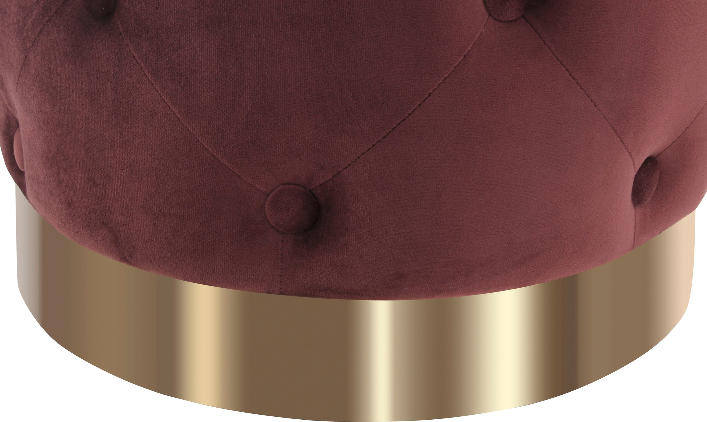 Kayoom Sitzhocker »Hocker Piano 225, in dekorativem Design, mit weichem Velvet-Bezug«, (1 St.), rund, glamourös, hochwertig, gesteppt, mit eingelassenen Dekoknöpfen