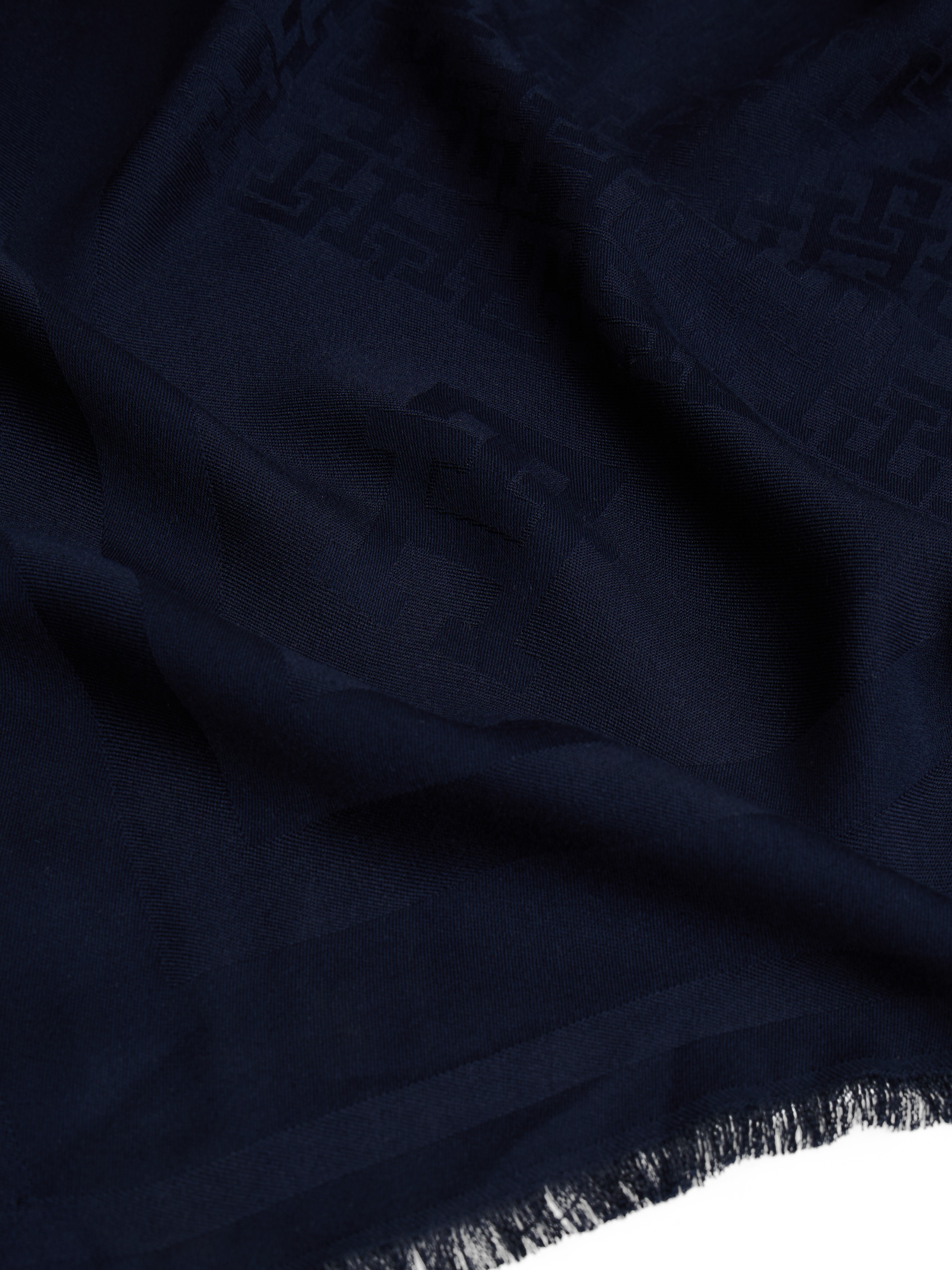 Tommy Hilfiger Schal »TH MONOGRAM«, mit Fransen und TH-Monogramm
