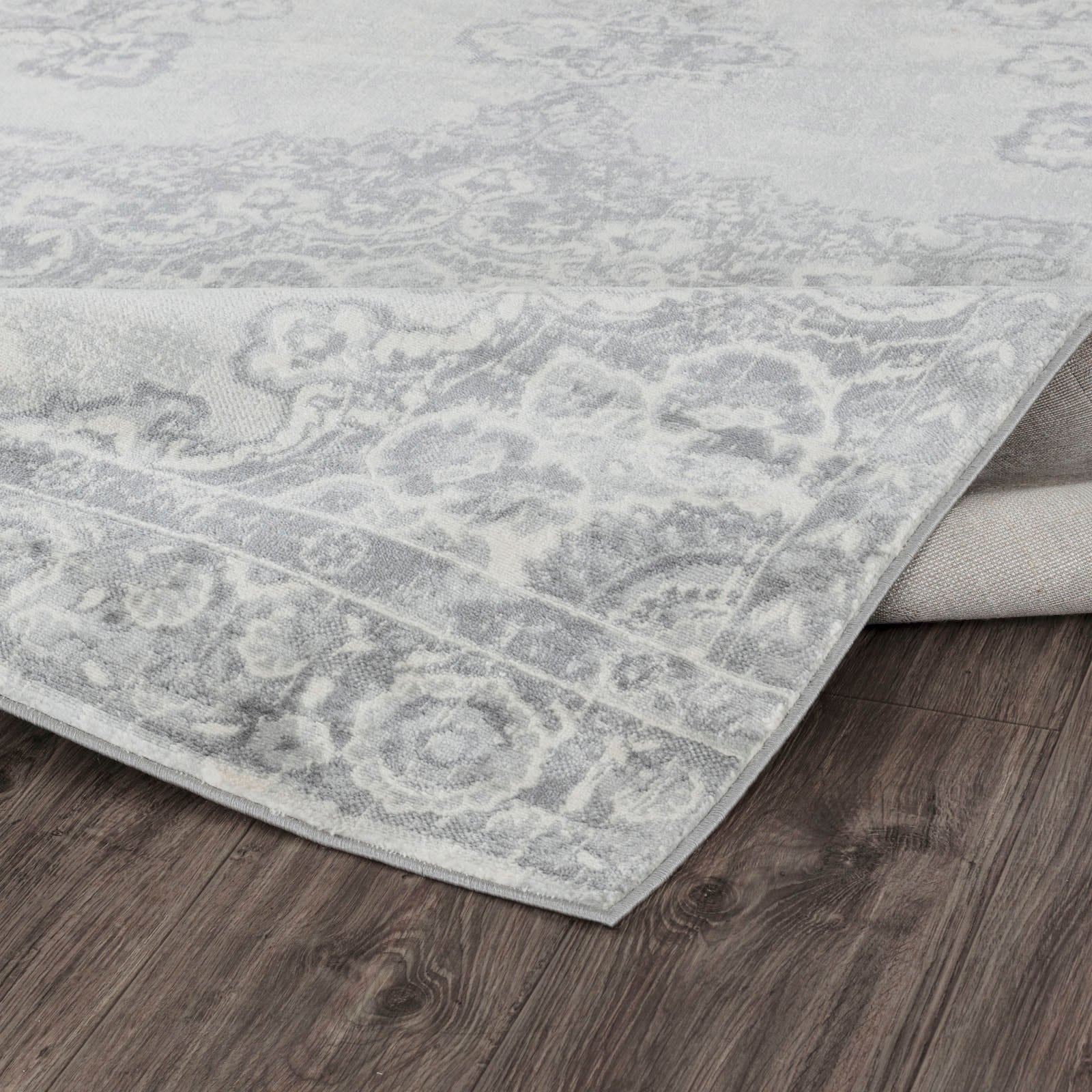 Livabliss Teppich »CORO«, rechteckig, 11 mm Höhe, Boho Kurzflor Orientteppich, Wohnzimmer, Schlafzimmer, Grau