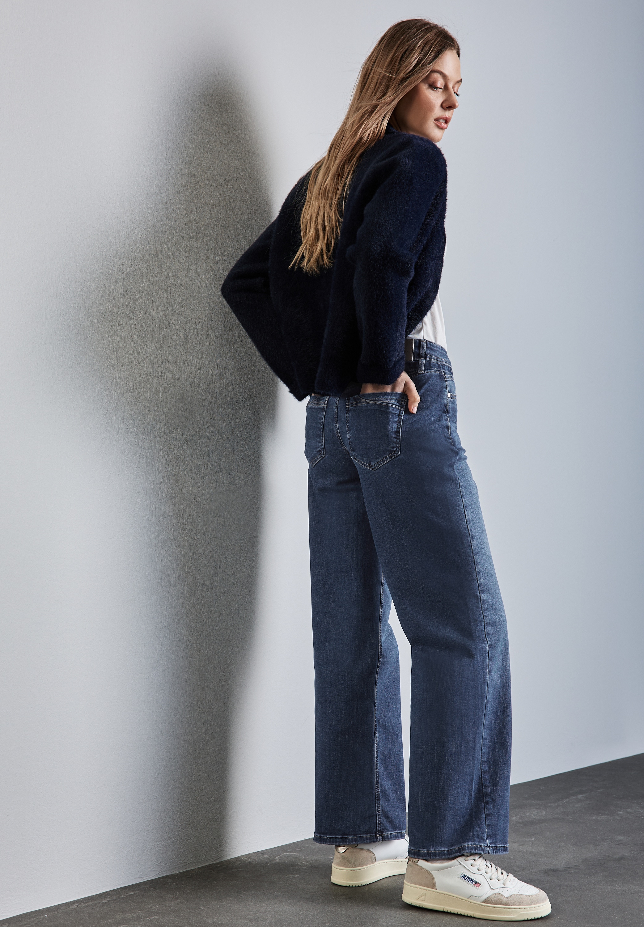 STREET ONE Weite Jeans, mit Gürtel