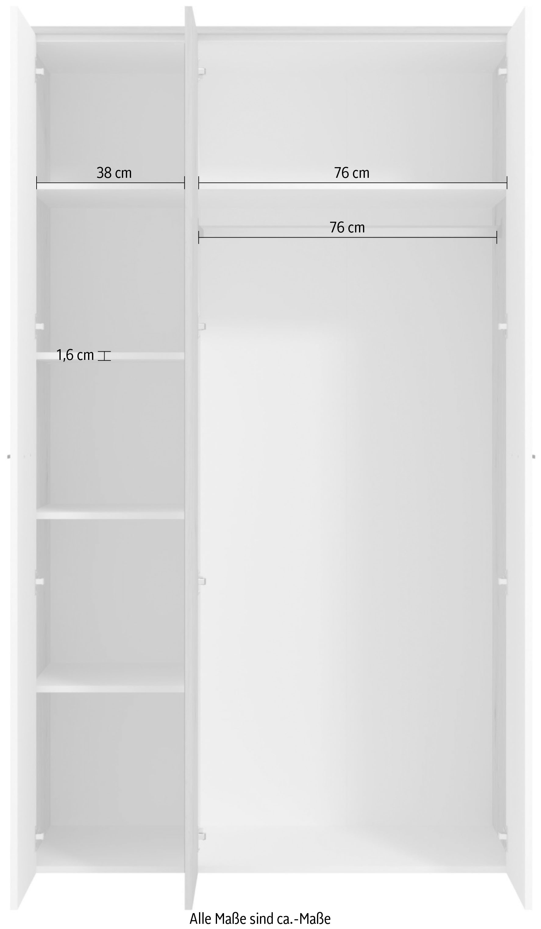 INOSIGN Kleiderschrank »Varadero, 2 moderne Farbkombinationen mit schwarzen Griffen«, mit 1 Spiegeltür, in den Breiten 119 und 157cm, FSC-zertifiziert
