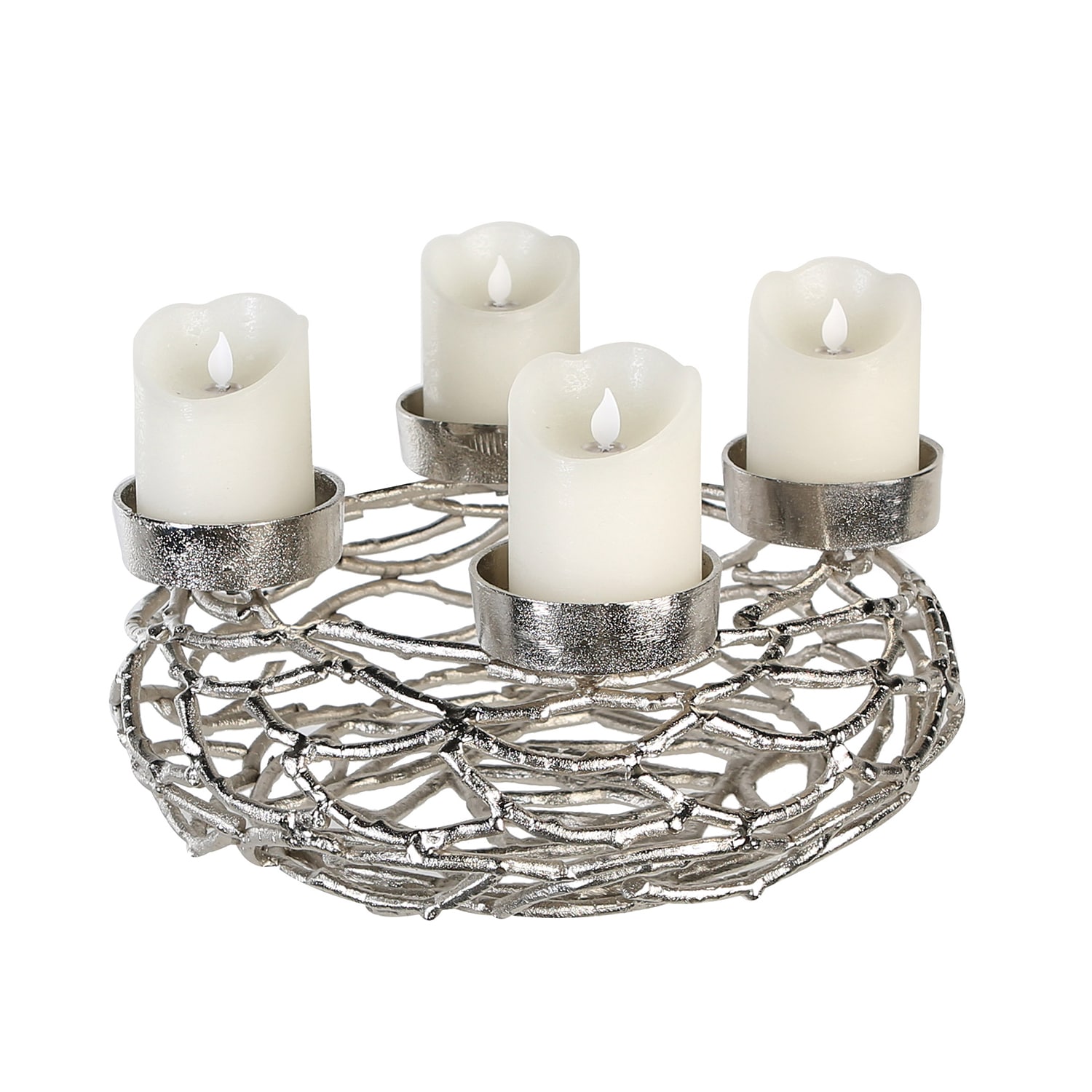GILDE Adventskranz »Twigs«, Aluminium, silberfarben, verschiedene Grössen
