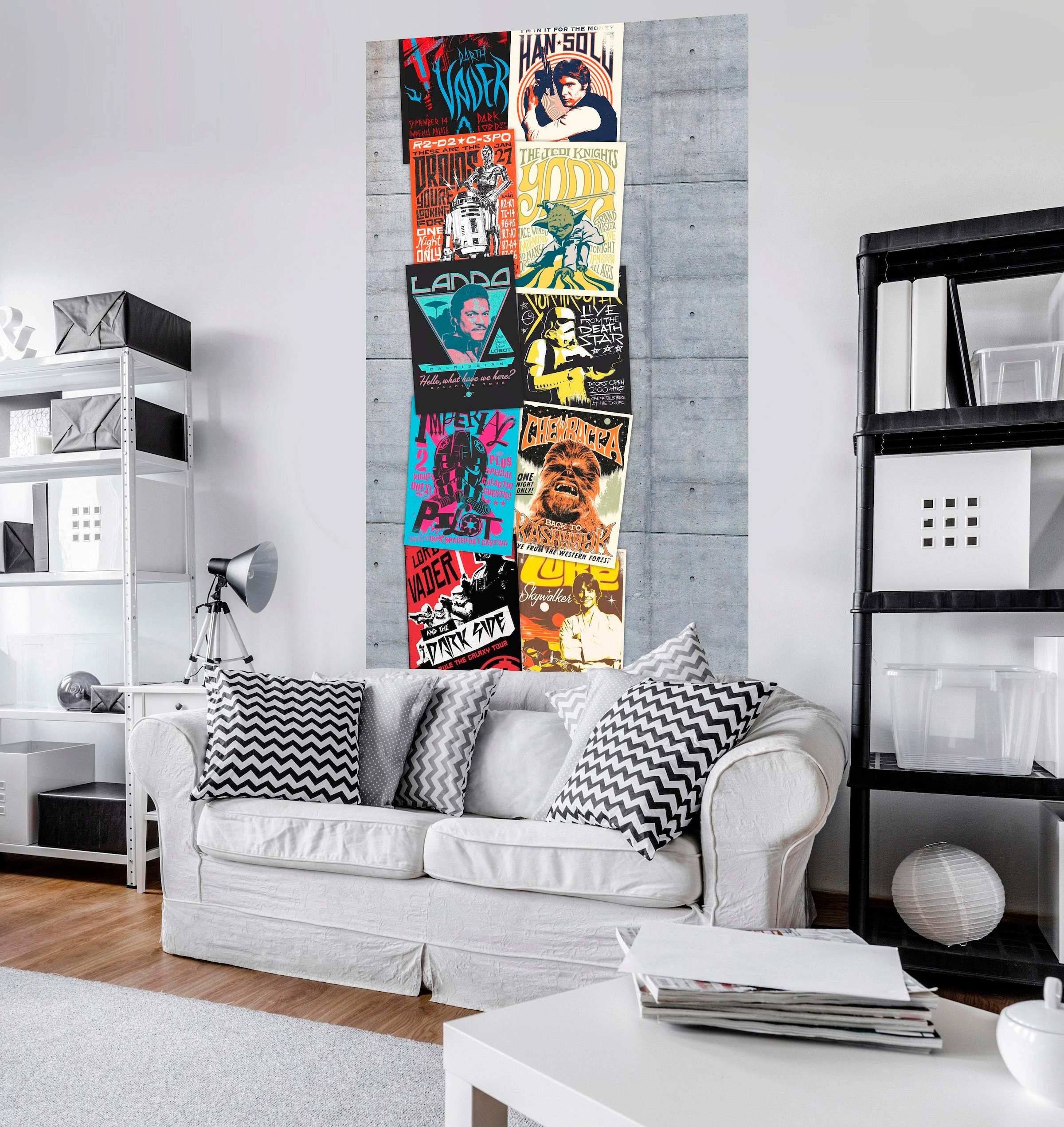 Komar Vliestapete »Digitaldruck Vlies - Star Wars Rock on Wall - Grösse 120 x 200 cm«, bedruckt, Kinderzimmer