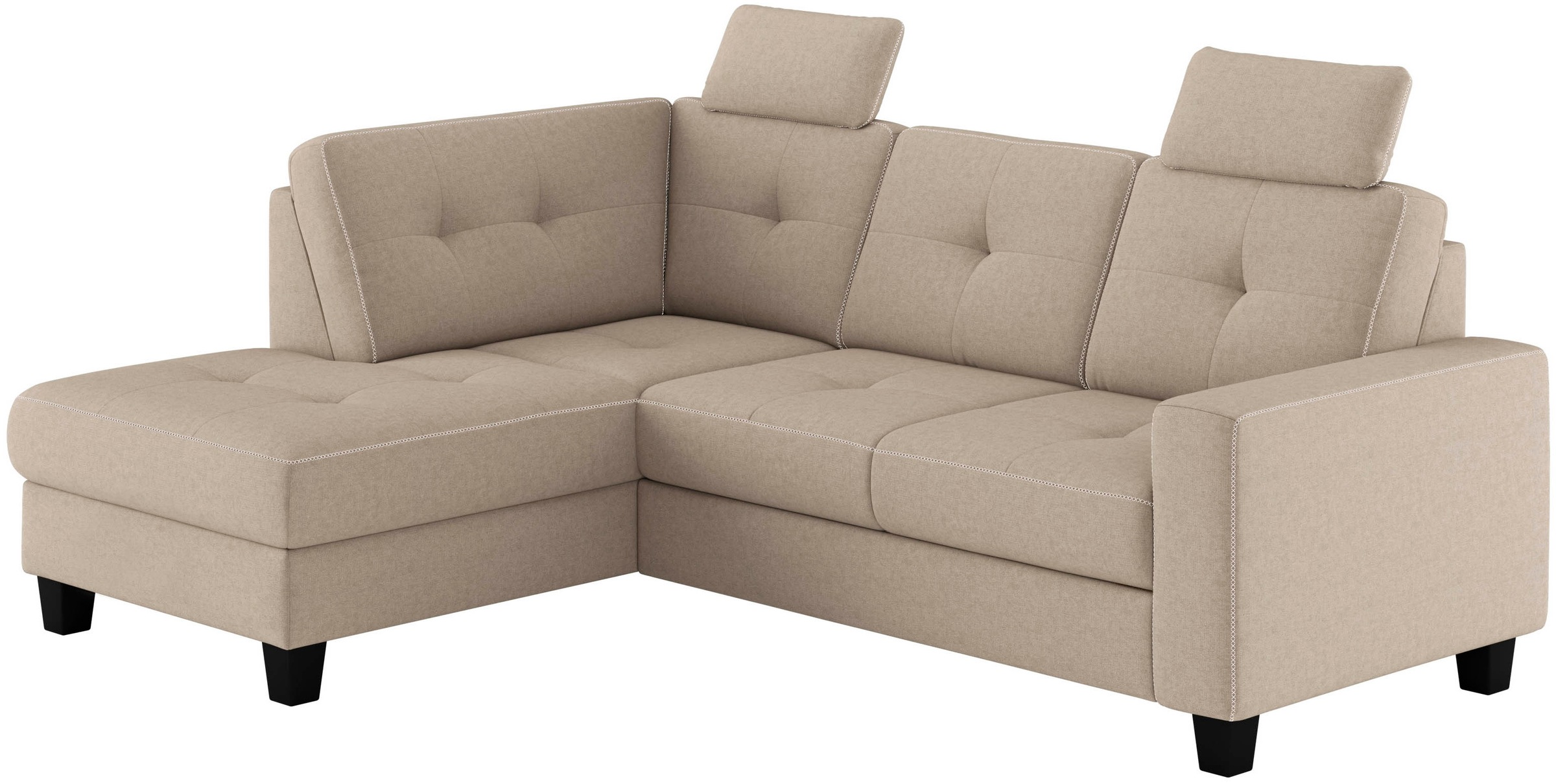 Places of Style Ecksofa »Varese«, Kreuznaht in beige