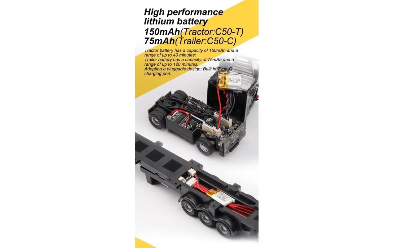 RC-LKW »Turbo Racing Lastwagen C50 mit Anhänger Schwarz,«