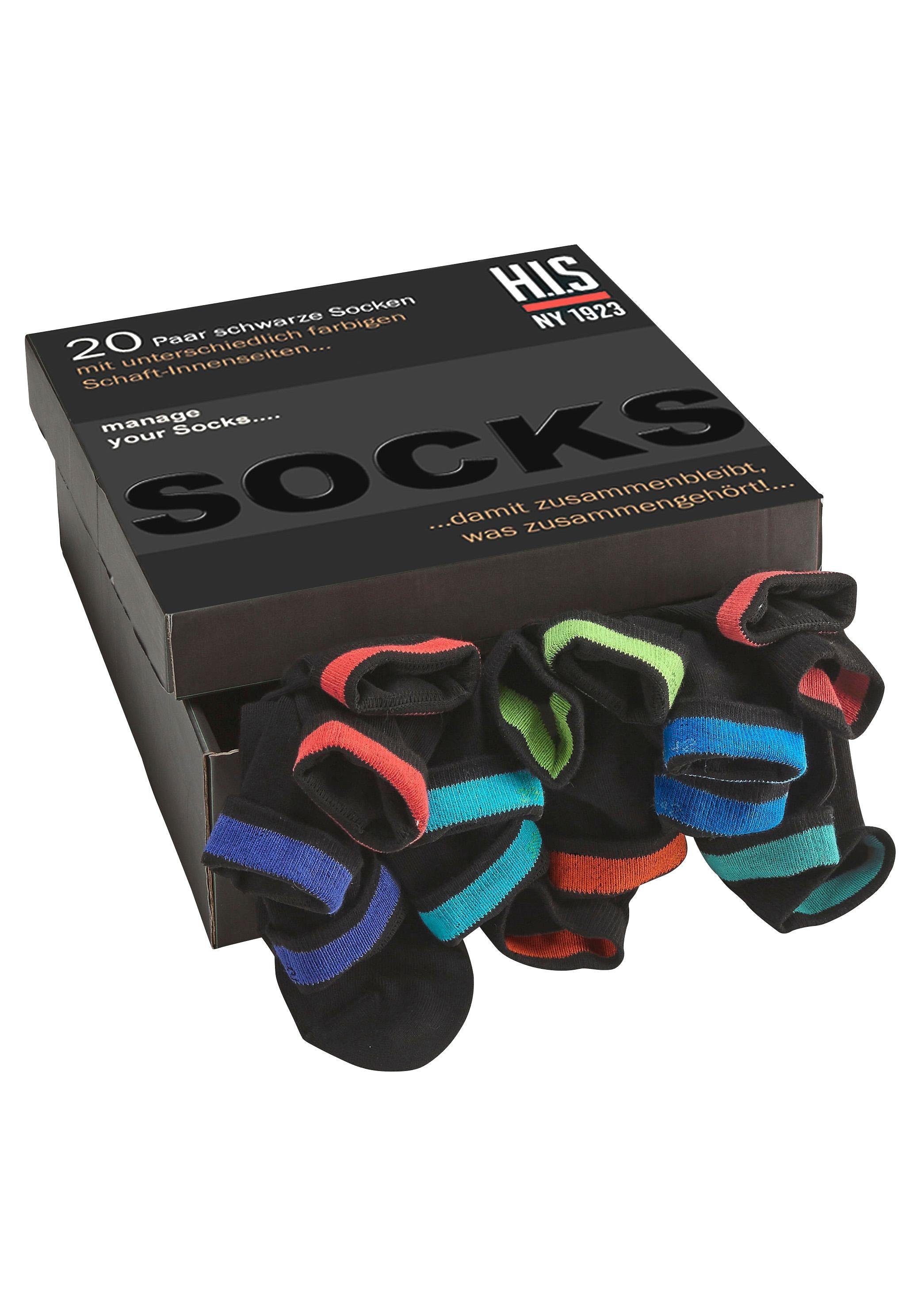 H.I.S Socken, (Set, 20 Jelmoli-Versand praktischer online in Paar), Geschenkbox kaufen 