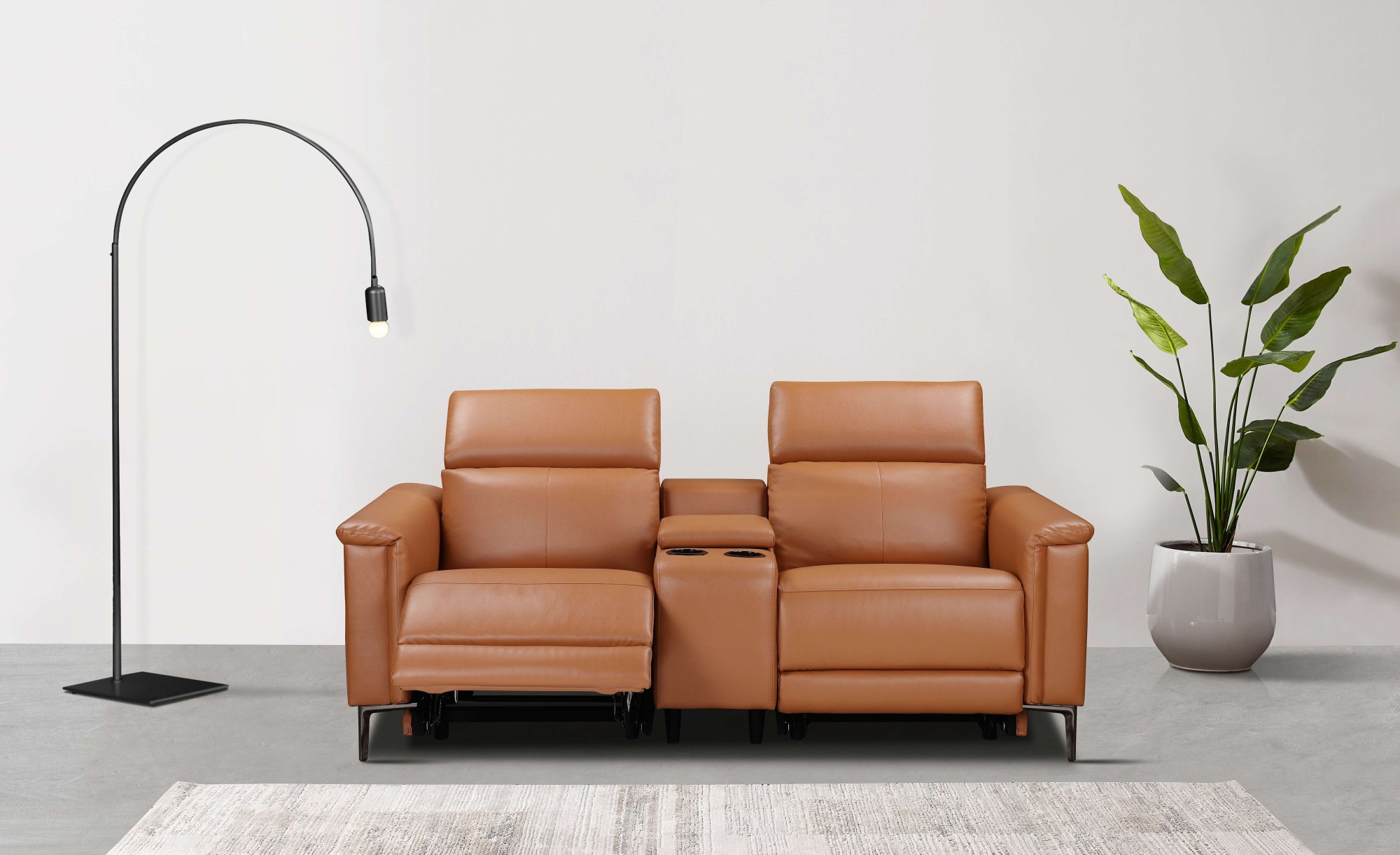 Home affaire 2-Sitzer »Lund, 2er-Kinosofa, TV-Sessel, Multimedia-Sofa, USB-A,«, m. elektrischer o. manueller Relaxfunktion, Getränkehalter u. Staufach