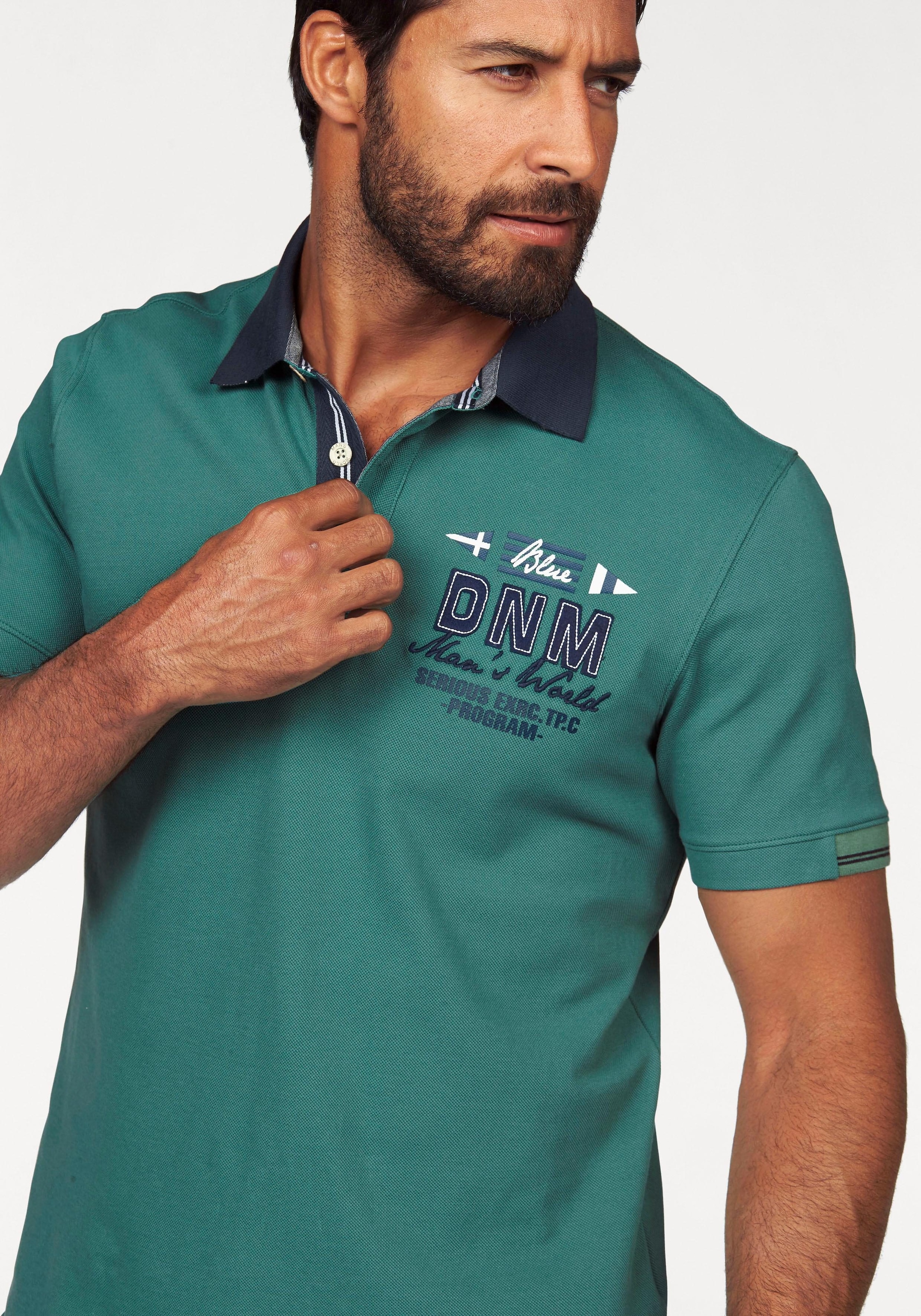 Man\'s World Poloshirt, in | kaufen Jelmoli-Versand Piqué-Qualität mit online Kontrastkragen