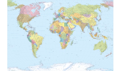 Vliestapete »World Map«, 368x248 cm (Breite x Höhe), inklusive Kleister