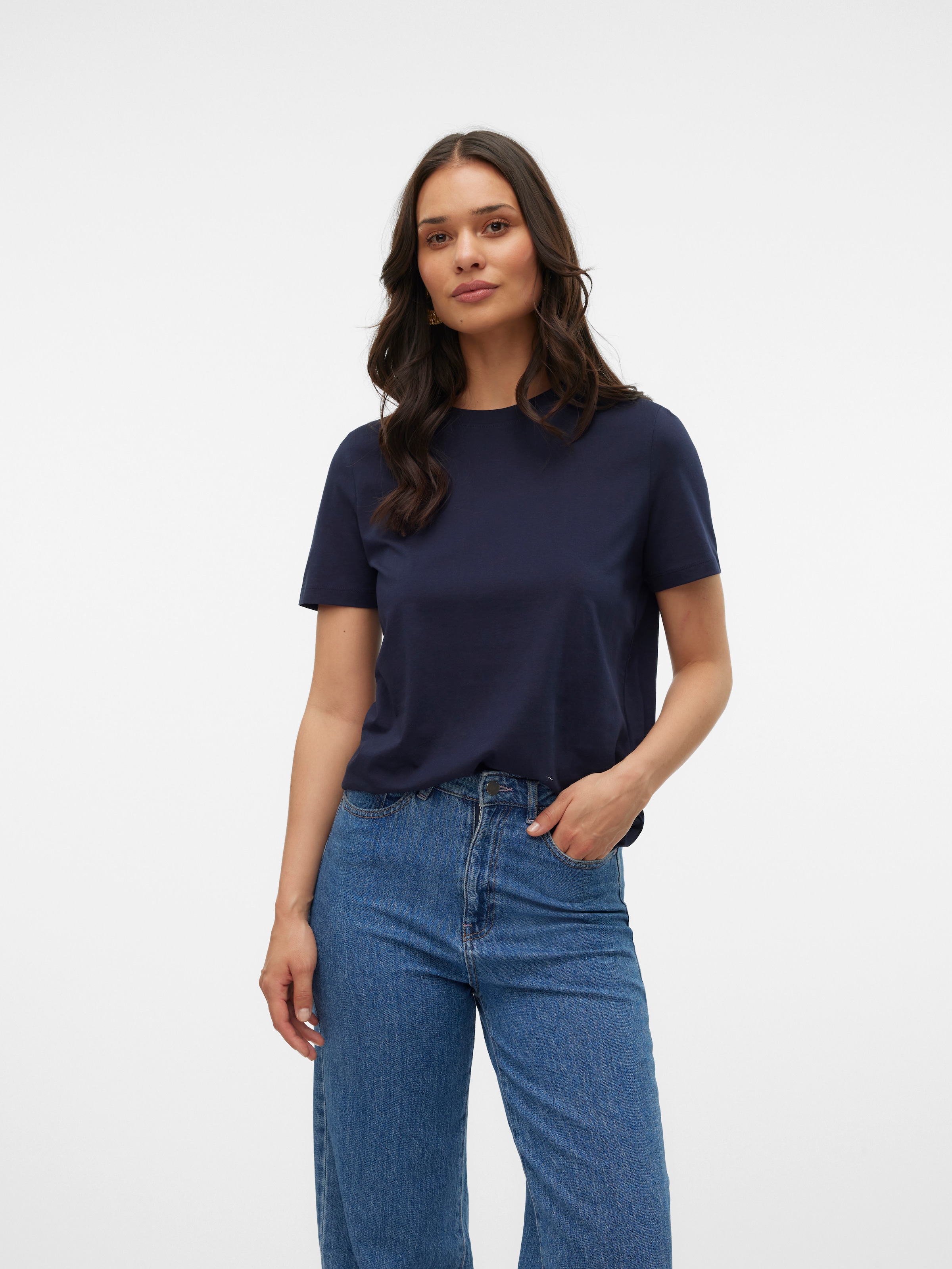 Vero Moda Kurzarmshirt »VMPAULINA SS T-SHIRT GA JRS NOOS« Baumwolle, regular fit