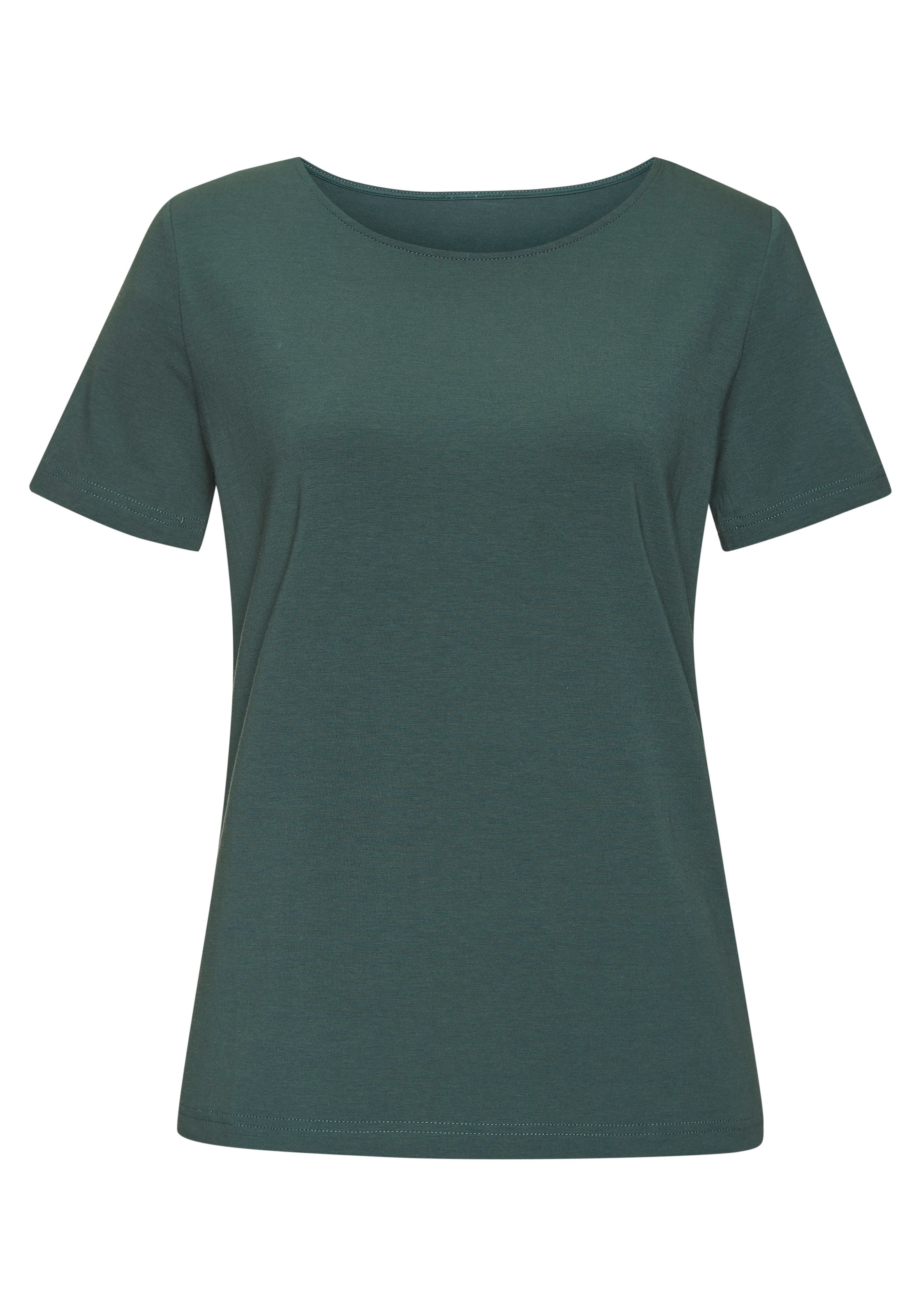 LASCANA T-Shirt »mit Rundhals-Ausschnitt«, (2er-Pack), aus elastischer Baumwoll-Modal-Qualität