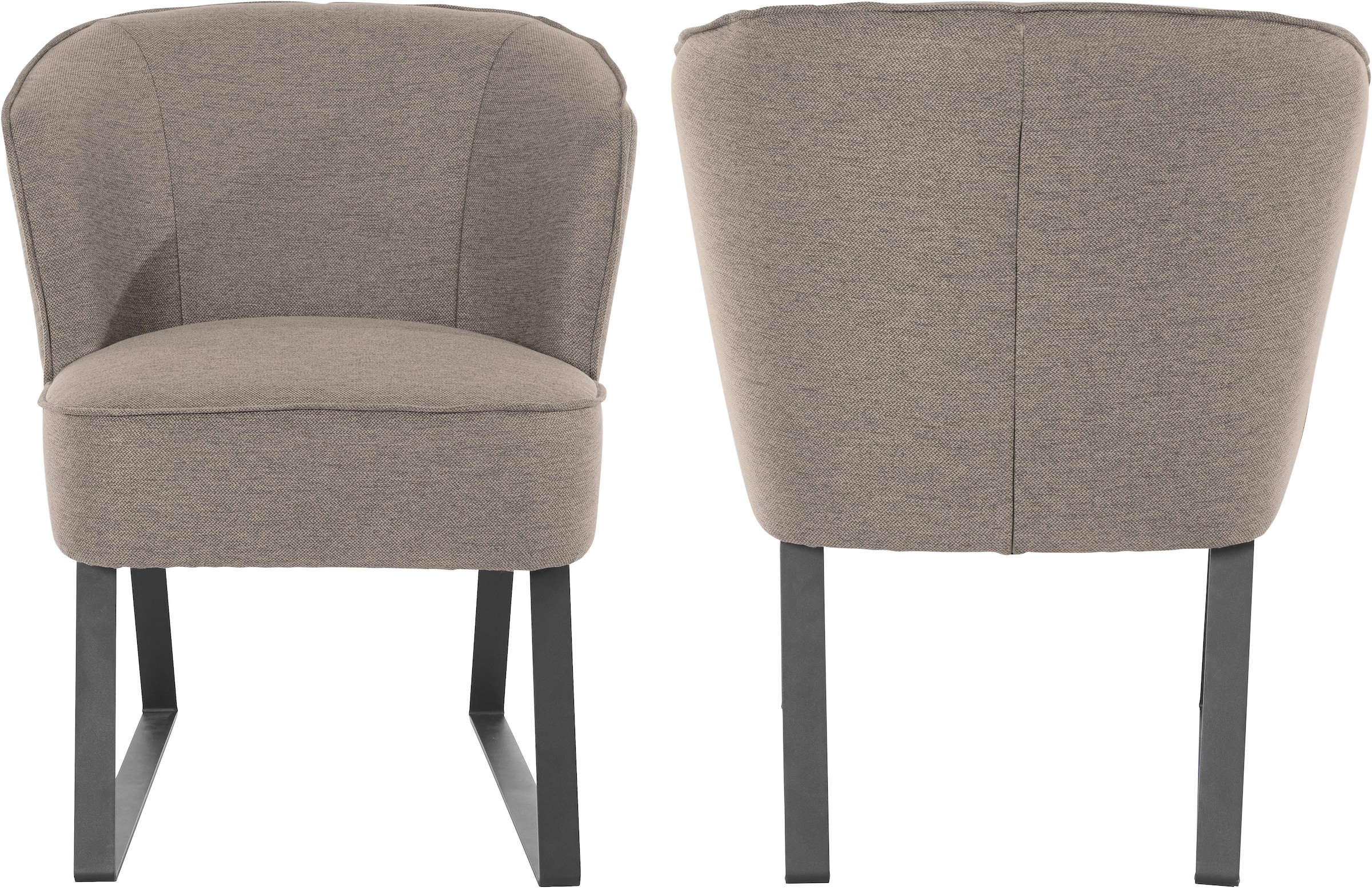 exxpo - sofa fashion Sessel »Americano, Loungesessel«, mit Keder und Metallfüssen, Bezug in verschiedenen Qualitäten, 1 Stck.