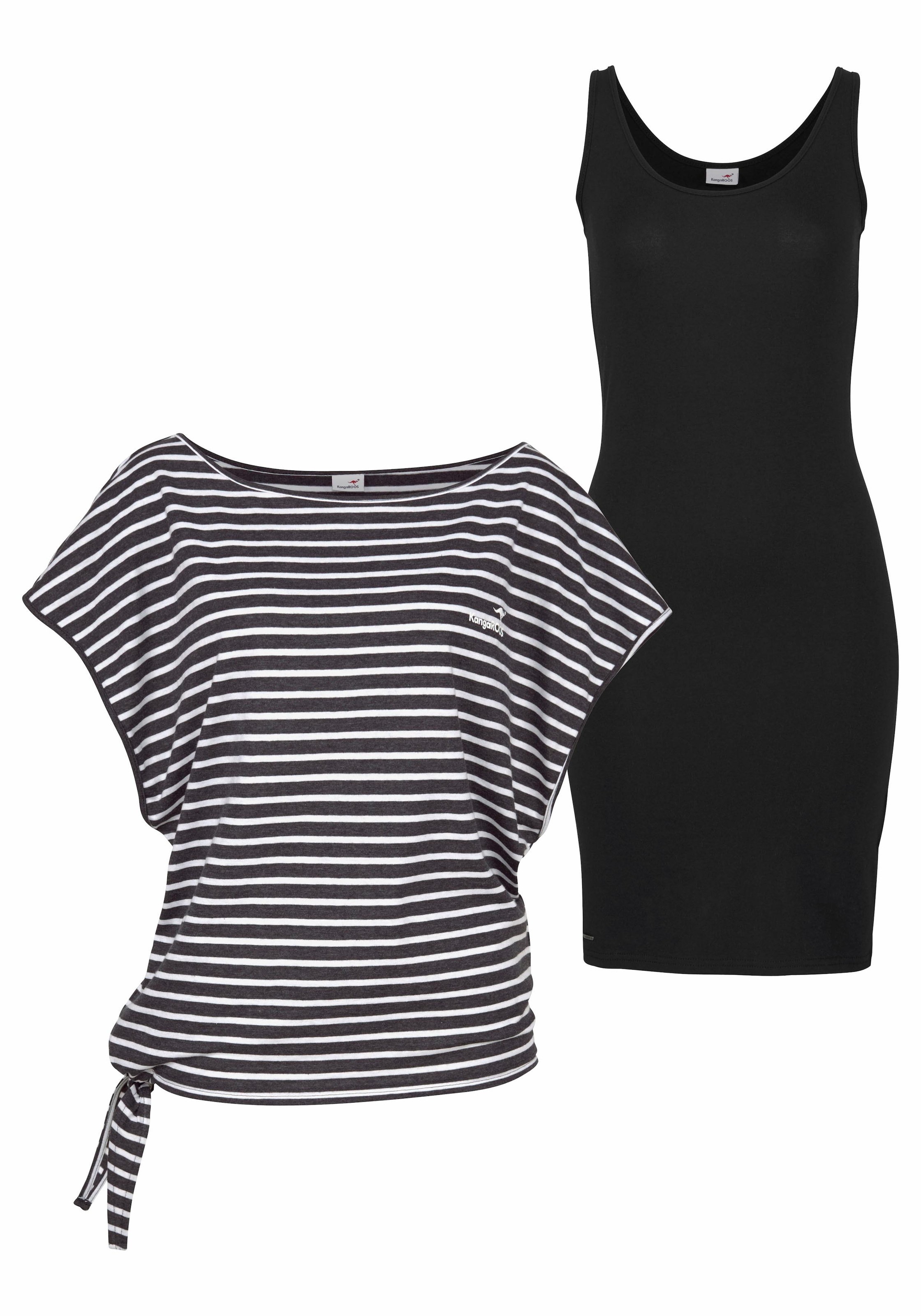 Jerseykleid, (Set, 2 tlg., mit T-Shirt), für einen sommerlichen Kombi-Look