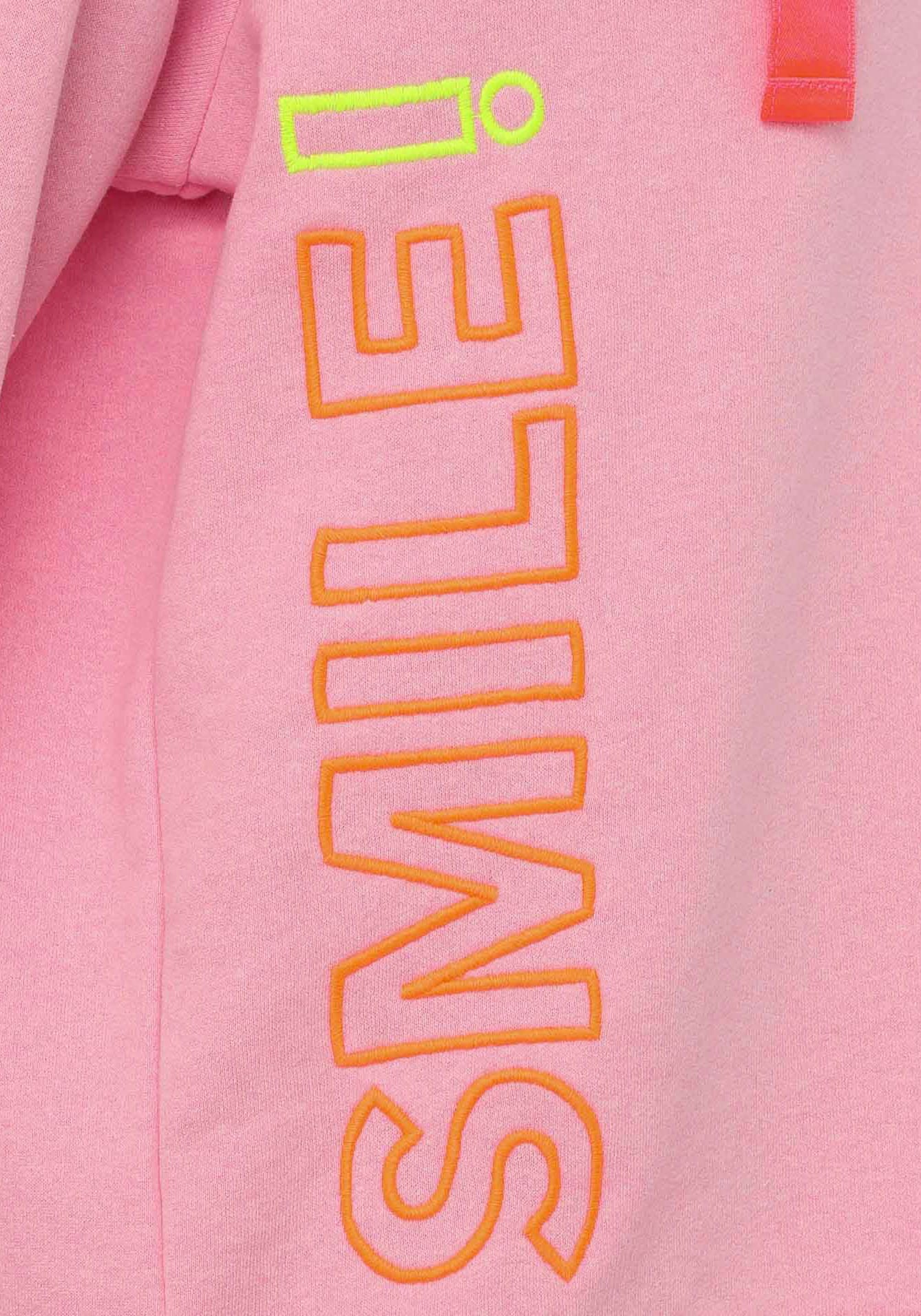 Zwillingsherz Sweatshirt »Smile«, mit breiten Bändern, V-Ausschnitt und Details in neonfarben