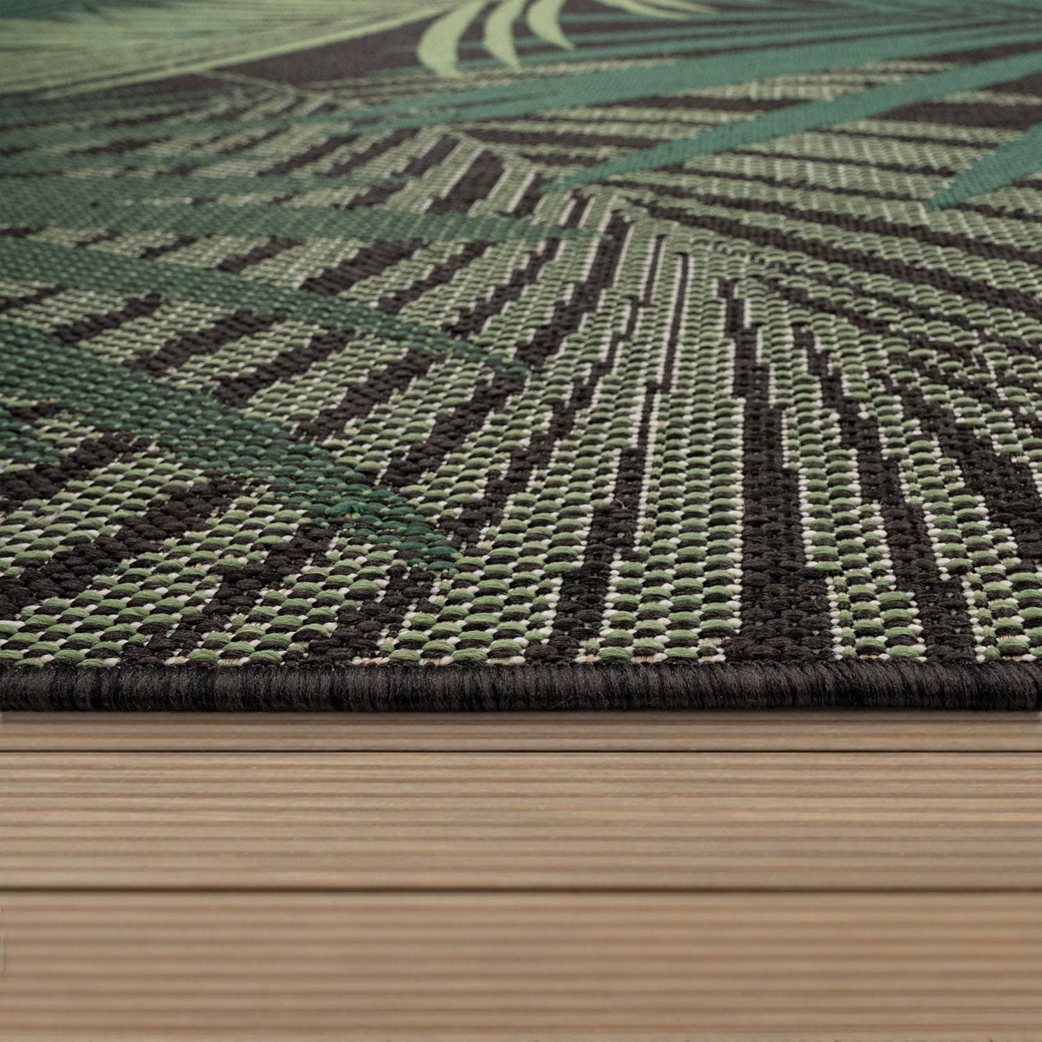 Paco Home Teppich »Ostende geeignet, | 534«, kaufen online Jelmoli-Versand Flachgewebe, In- Wohnzimmer und Palmenblätter, Motiv Outdoor rechteckig