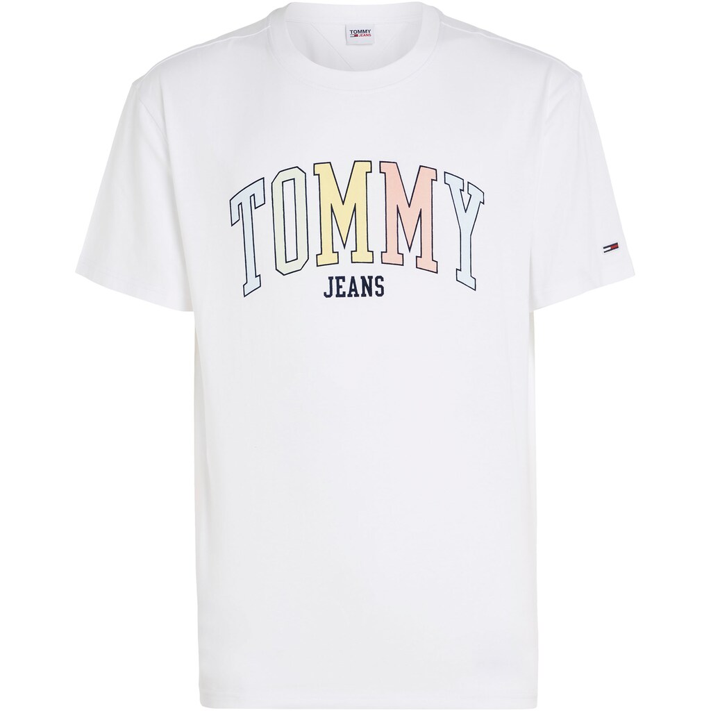 Tommy Jeans T-Shirt »TJM CLSC COLLEGE POP TOMMY TEE«, mit grossem Logo-Frontmotiv