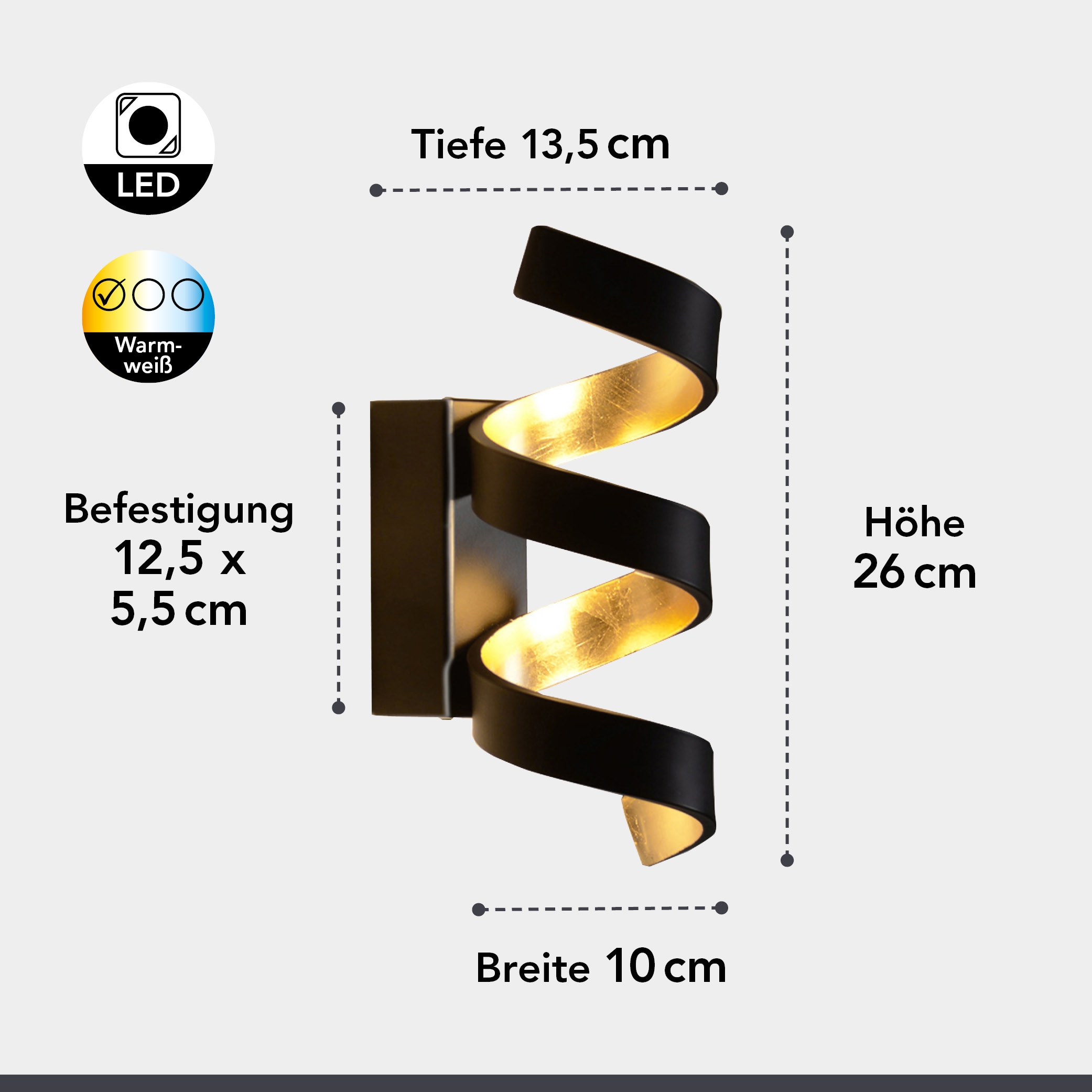 ECO-LIGHT LED Wandleuchte »HELIX«, Leuchtmittel LED-Modul | LED fest integriert