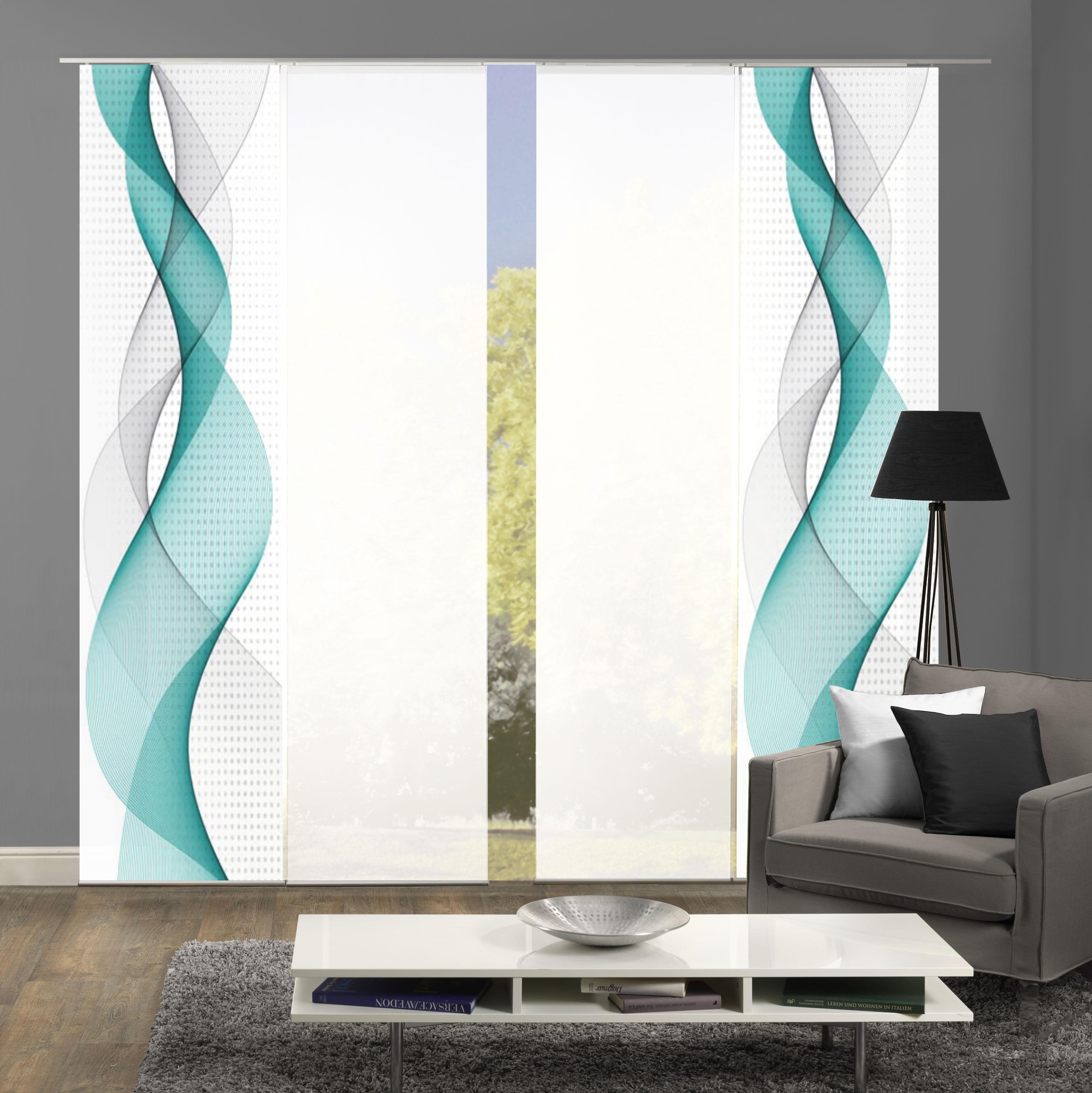 HOME WOHNIDEEN Schiebegardine »OPALIA 4ER SET« Paneelwagen 4 Stk. tlg. HxB: 245x60