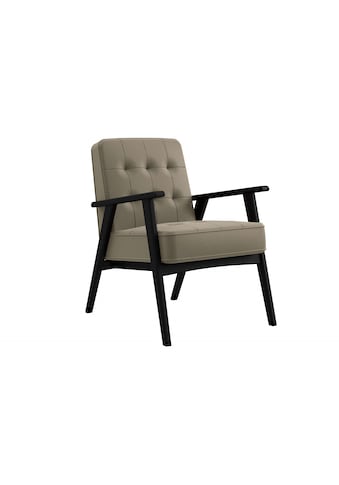 Sessel »Alvared«, Wellenunterfederung für hohen Sitzkomfort, Buche-Massivholz in schwarz
