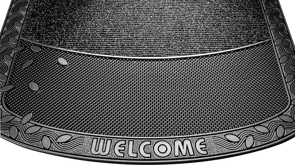 Home2Fashion Fussmatte »TC Clean Leaves«, rechteckig, 8 mm Höhe, Schmutzfangmatte, mit Spruch, robust, In- und Outdoor geeignet