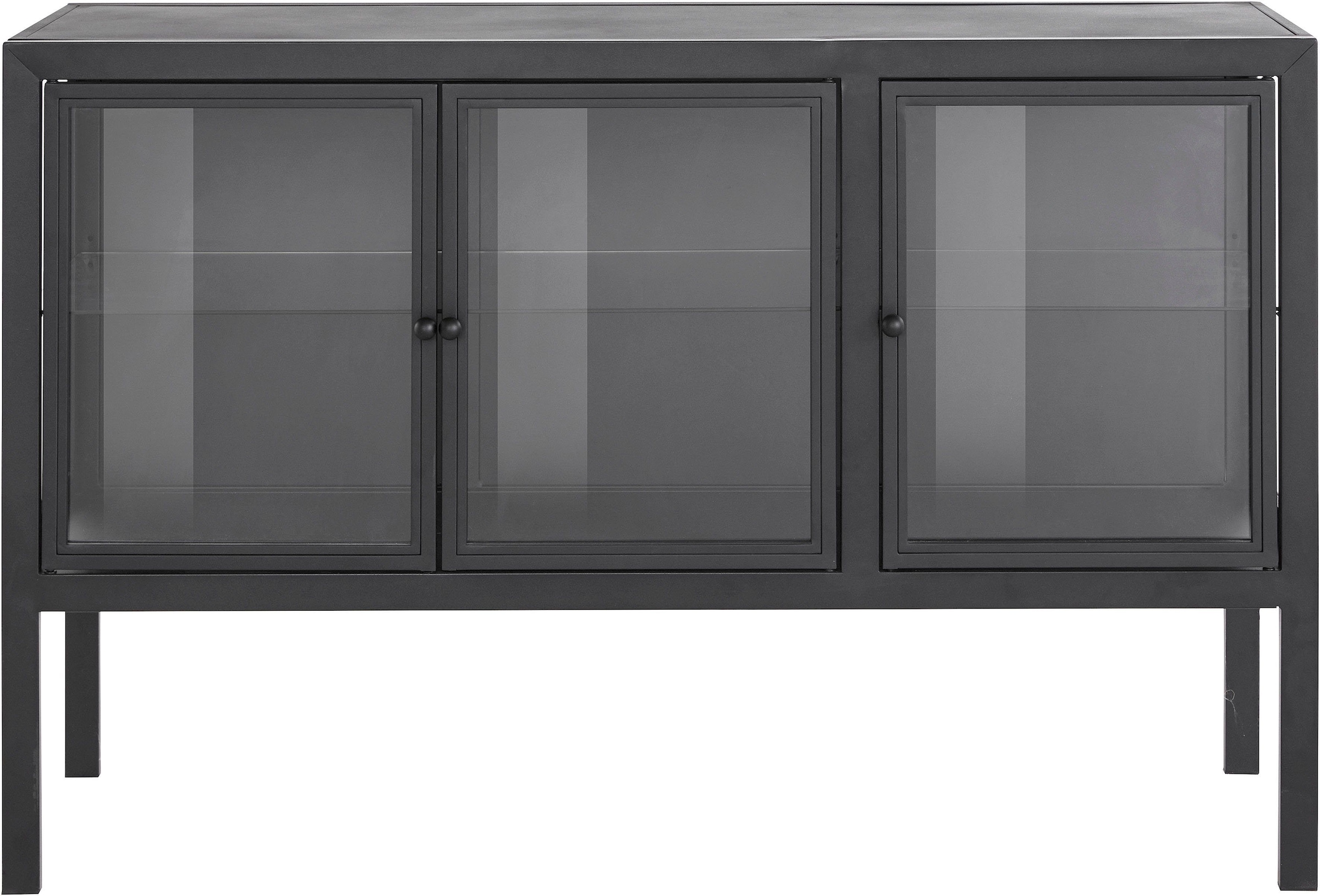 ❤ Leonique Sideboard »Ashlee«, aus Metall gefertigt, Glaseinlegeböden und  Glastüren, Breite 139 cm bestellen im Jelmoli-Online Shop