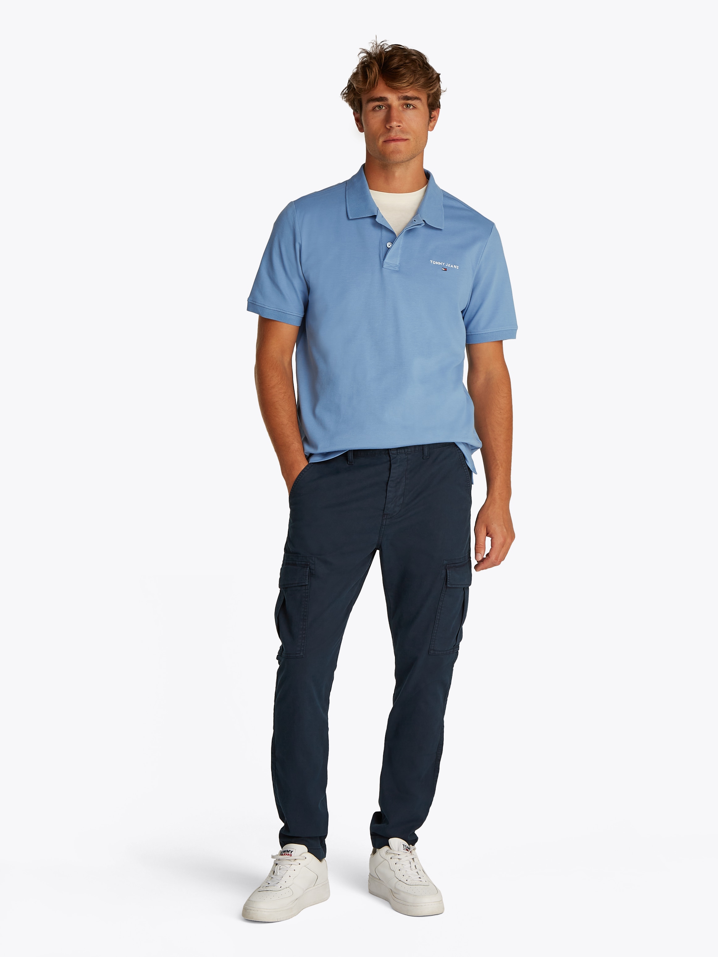 Tommy Jeans Poloshirt »TJM REG LINEAR POLO EXT«, Mit Rundhalsausschnitt