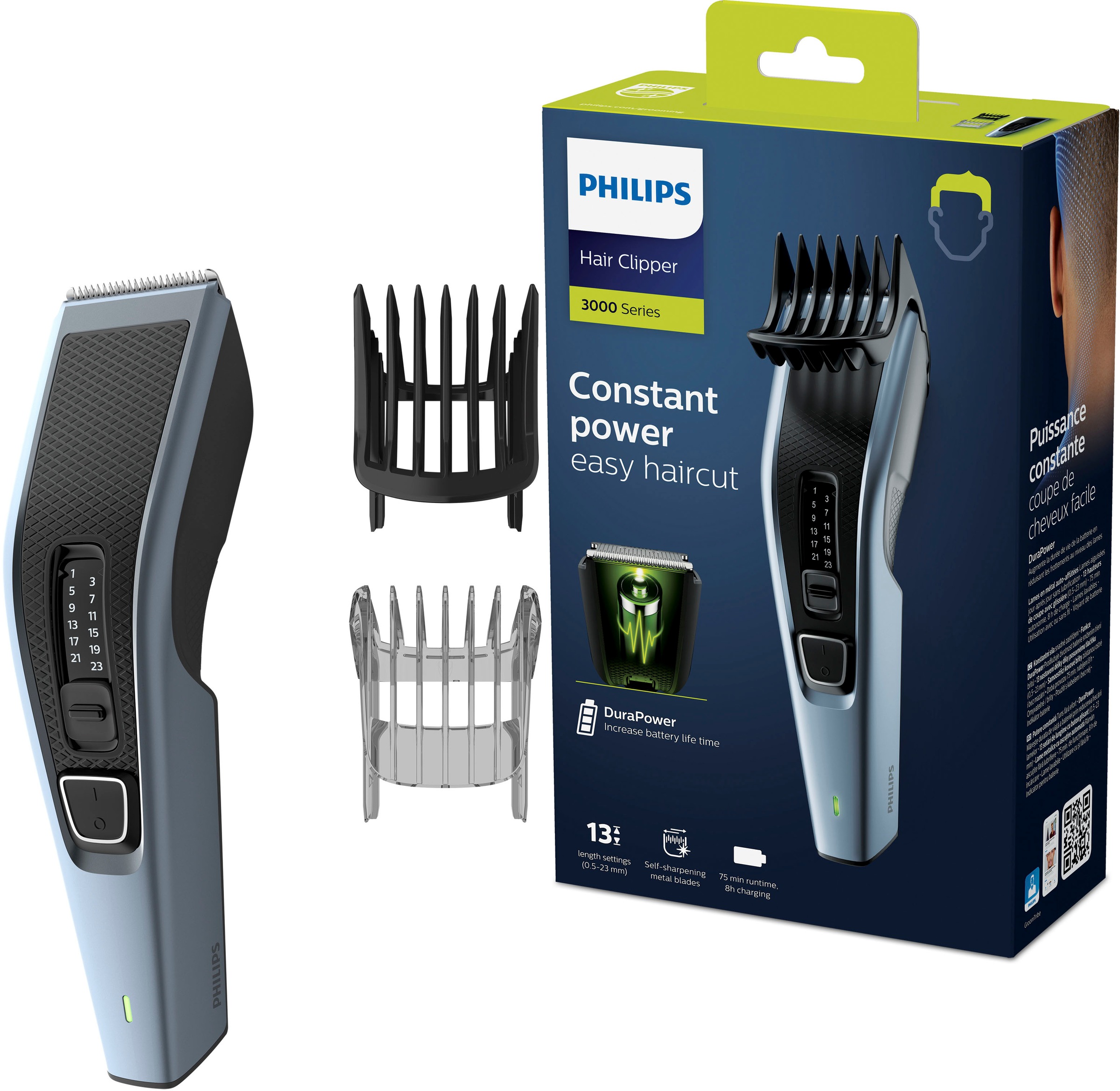 Philips Haar- und Bartschneider »Series 3000 HC3530/15« 2 Aufsätze mit 13 Längeneinstellungen, inkl. Bartkamm