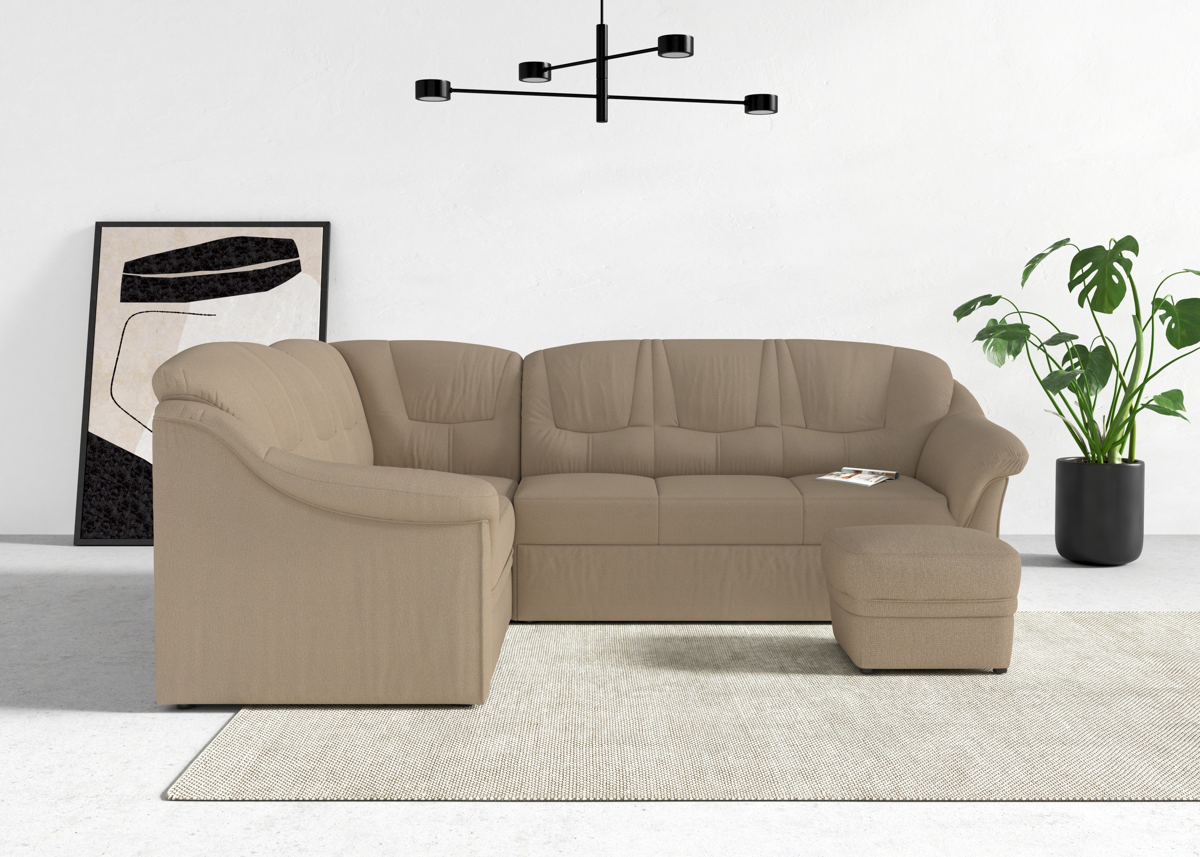 DOMO collection Ecksofa »Montana L-Form«, wahlweise mit Bettfunktion