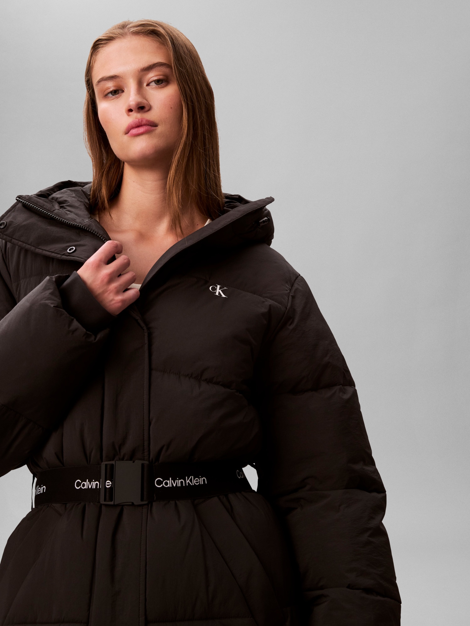 Calvin Klein Jeans Steppmantel »BELTED MIDWEIGHT LONG PUFFER« Mit Rundhalsausschnitt, regular fit