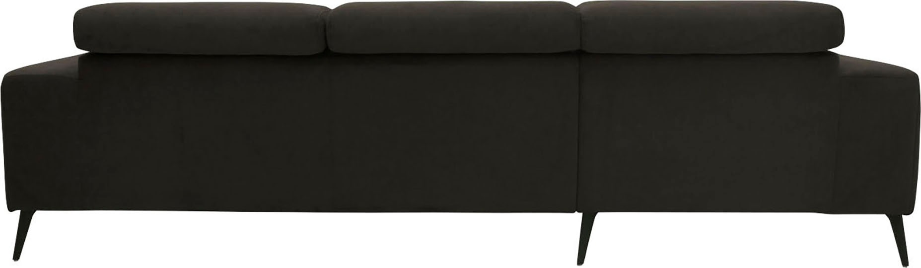 DOMO collection Ecksofa »Trento L-Form, mit Kufenfuss oder Einzelfuss«, wahlweise mit Kopfteilverstellung, Recamiere links/rechts bestellbar