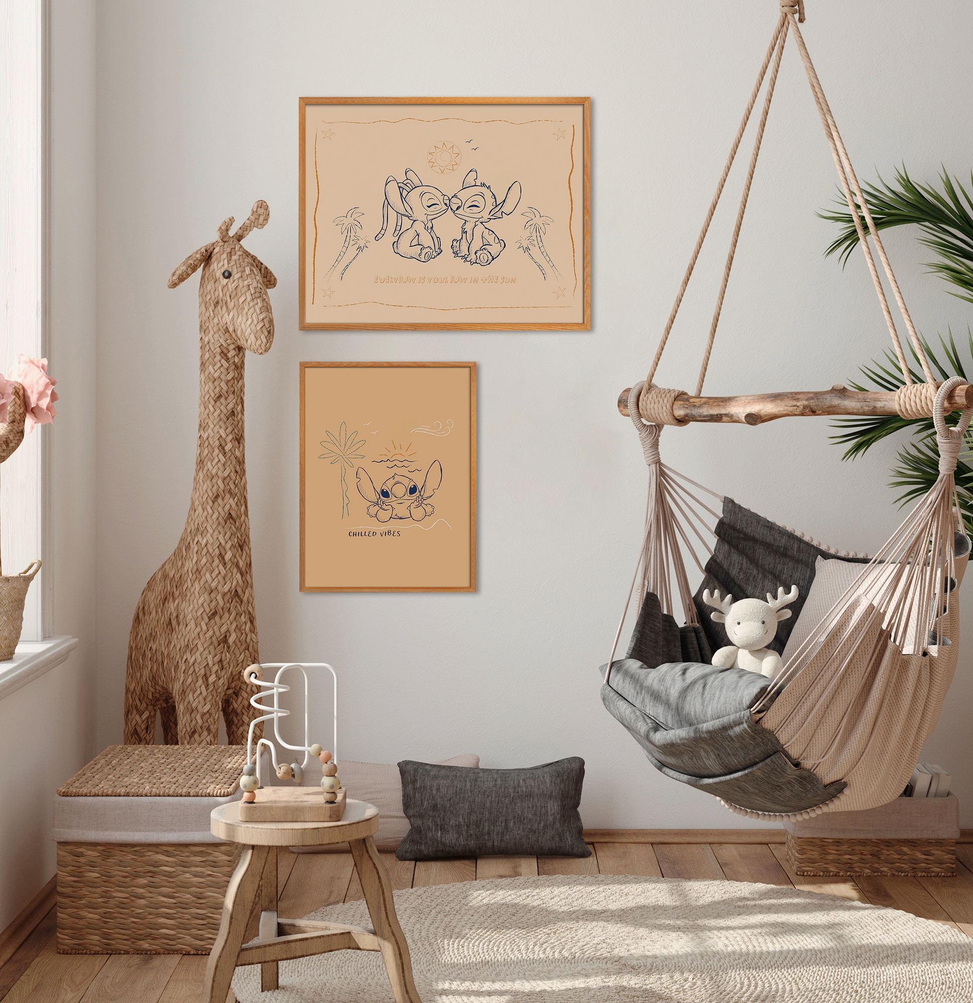 Komar Wandbild »Disney Lilo and Stitch Chilled Vibes«, Disney, (Set, 1 St.), 50 x 70 cm (Breite x Höhe) - Kinderzimmer, Dekoration