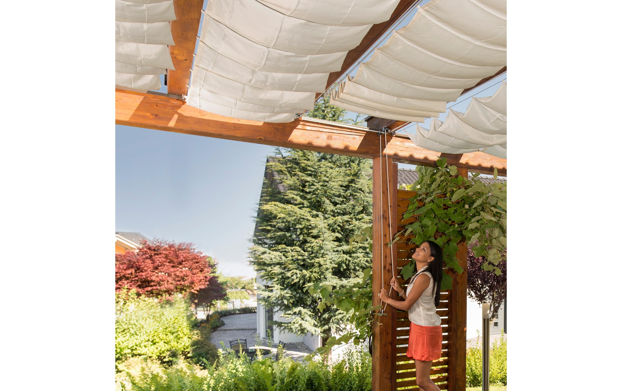 Windhager Sonnensegel »Sonnensegel-Pergola-Komplett-Set creme«