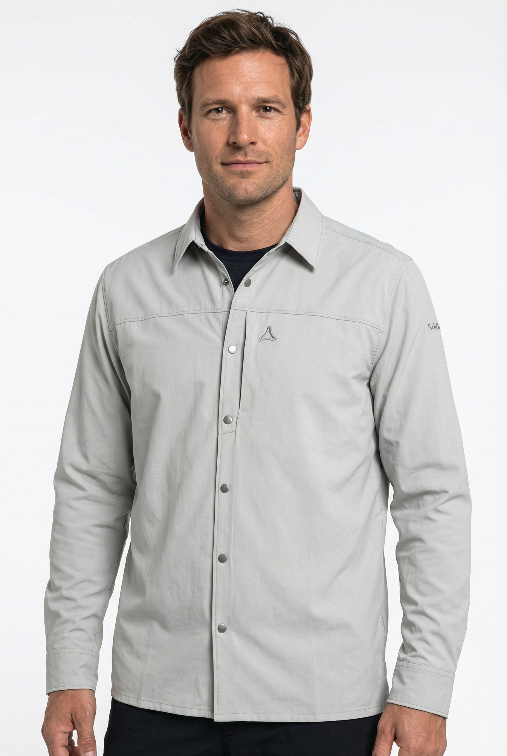 Schöffel Herren Stone Grau Funktionshemd Sportliche Passform, Aus Polyester, Sportlicher Stil