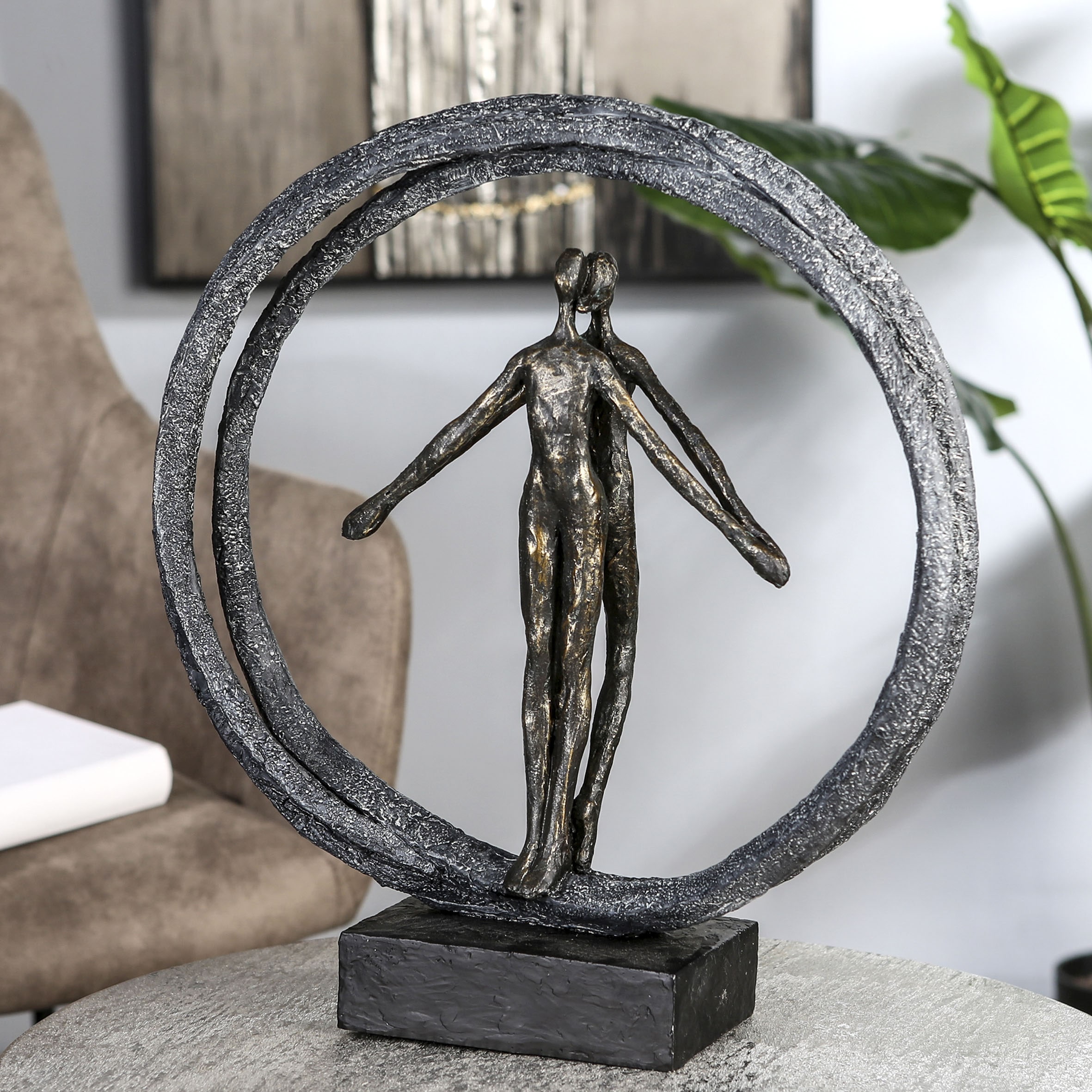 im Ring, online shoppen | bronzefarben/schwarz«, Dekofigur bronzefarben/grau/schwarz, Gilde by Paar Casablanca »Skulptur Jelmoli-Versand Polyresin